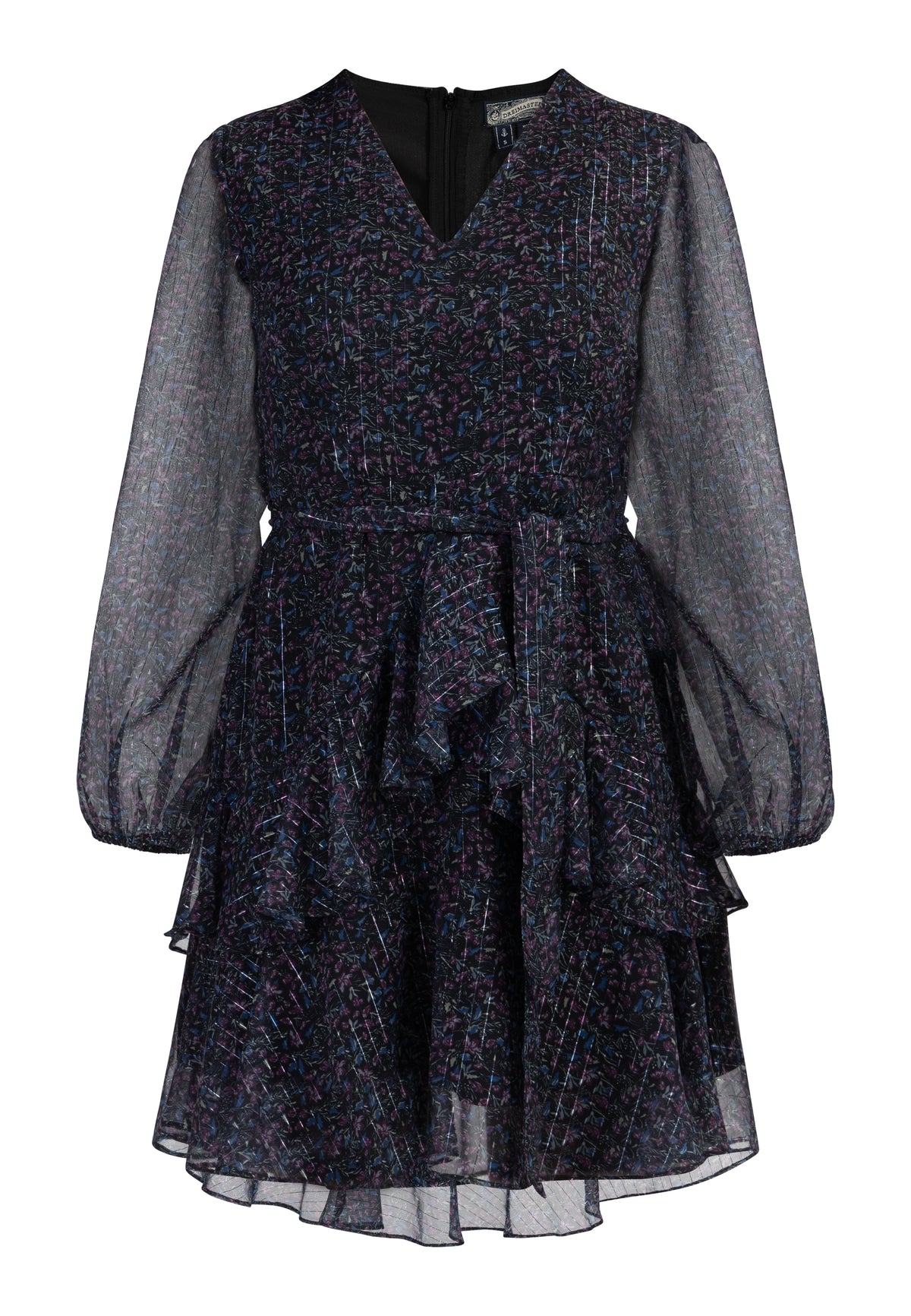 DreiMaster Vintage Damen-Midikleid mit langen Ärmeln