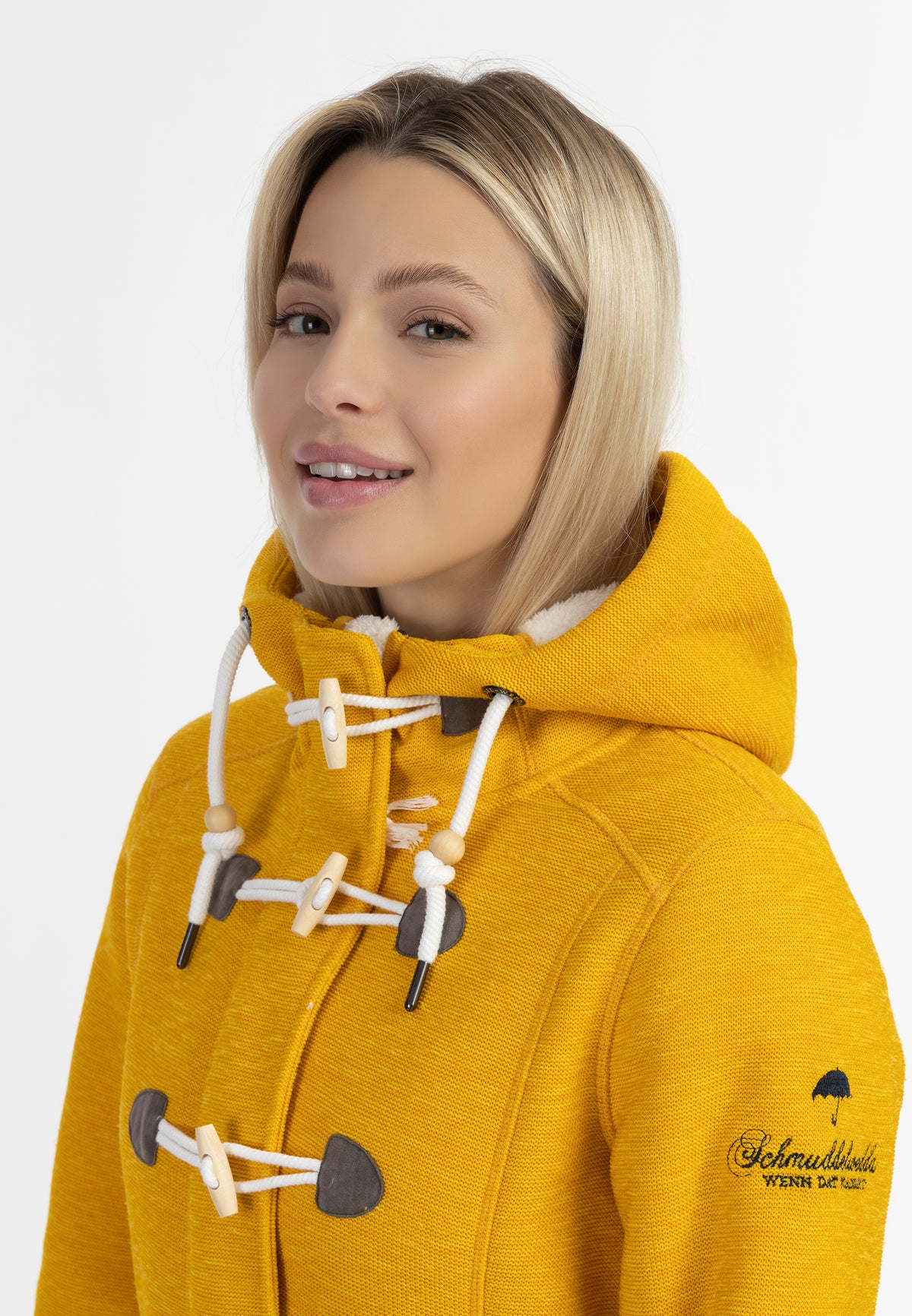 Schmuddelwedda Damen Strickfleece-Dufflecoat