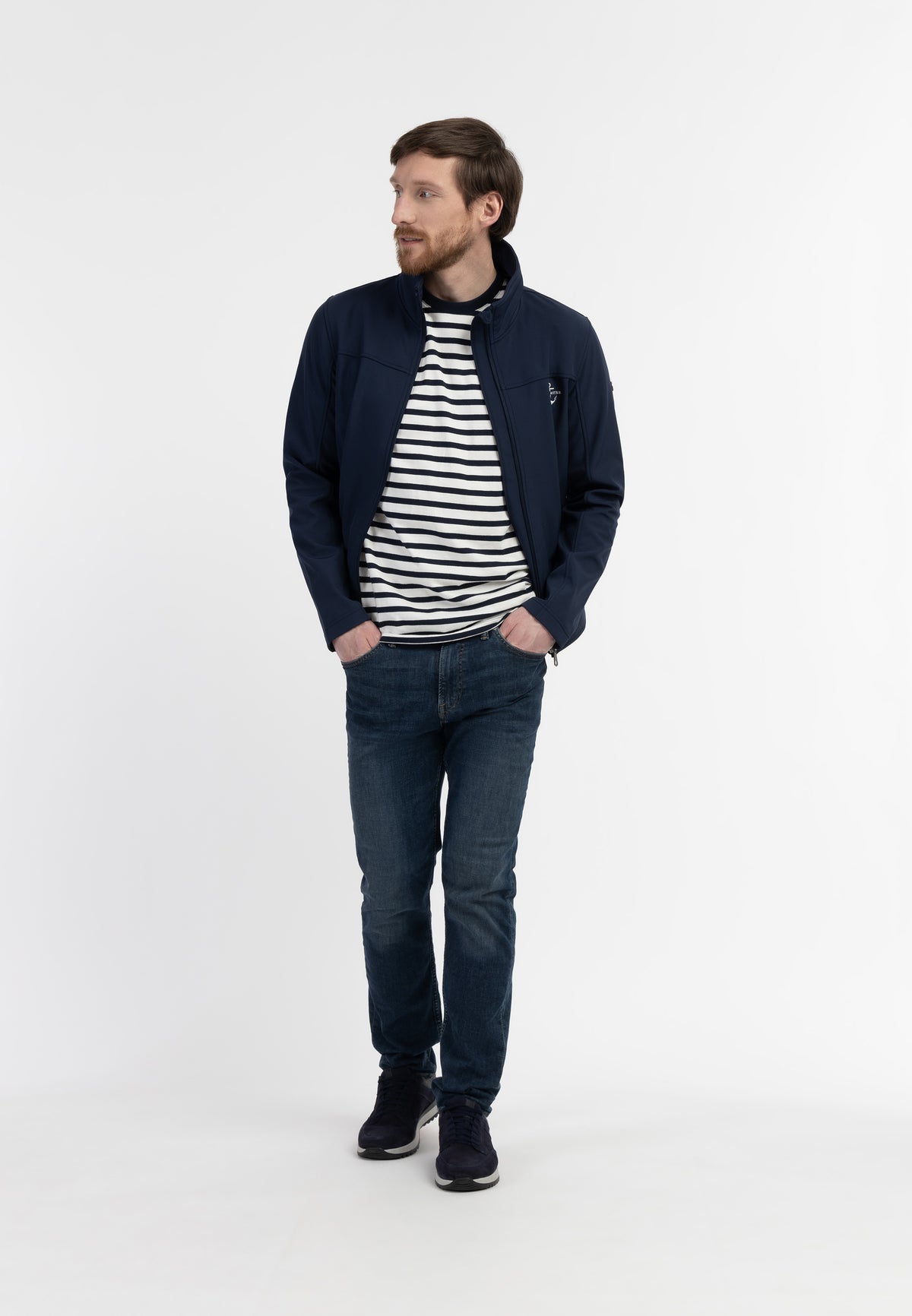 DreiMaster Maritim Herren-Softshelljacke – recyceltes Material