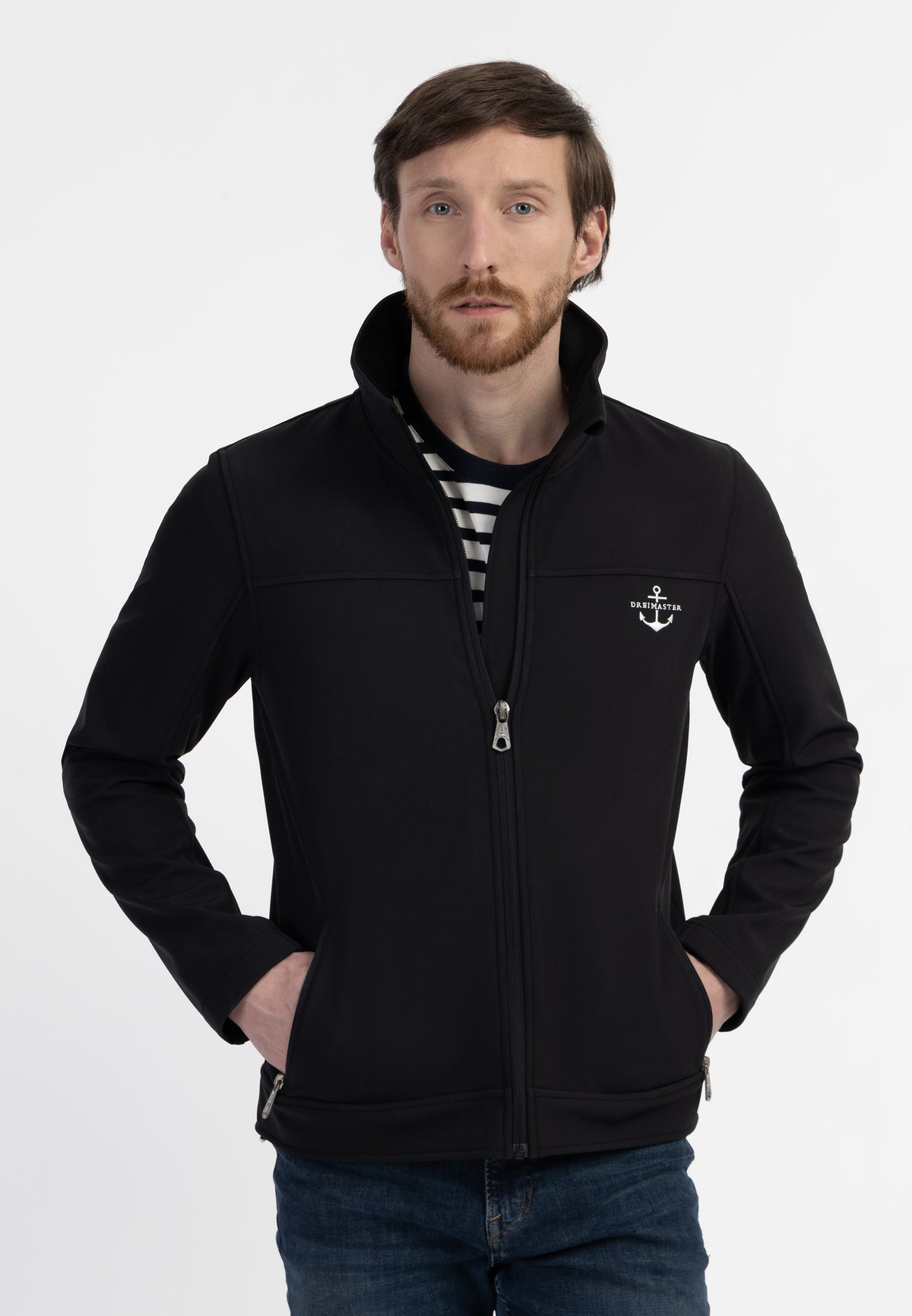 DreiMaster Maritim Herren-Softshelljacke – recyceltes Material