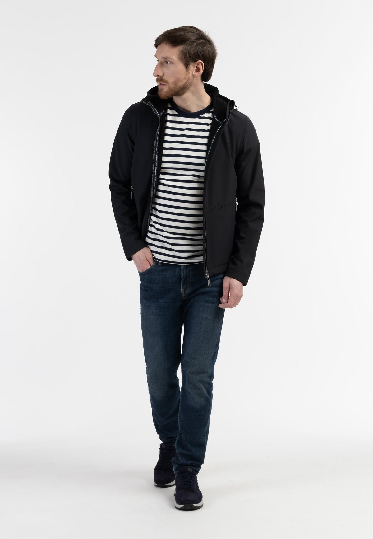 DreiMaster Maritim Herren-Softshelljacke – recyceltes Material