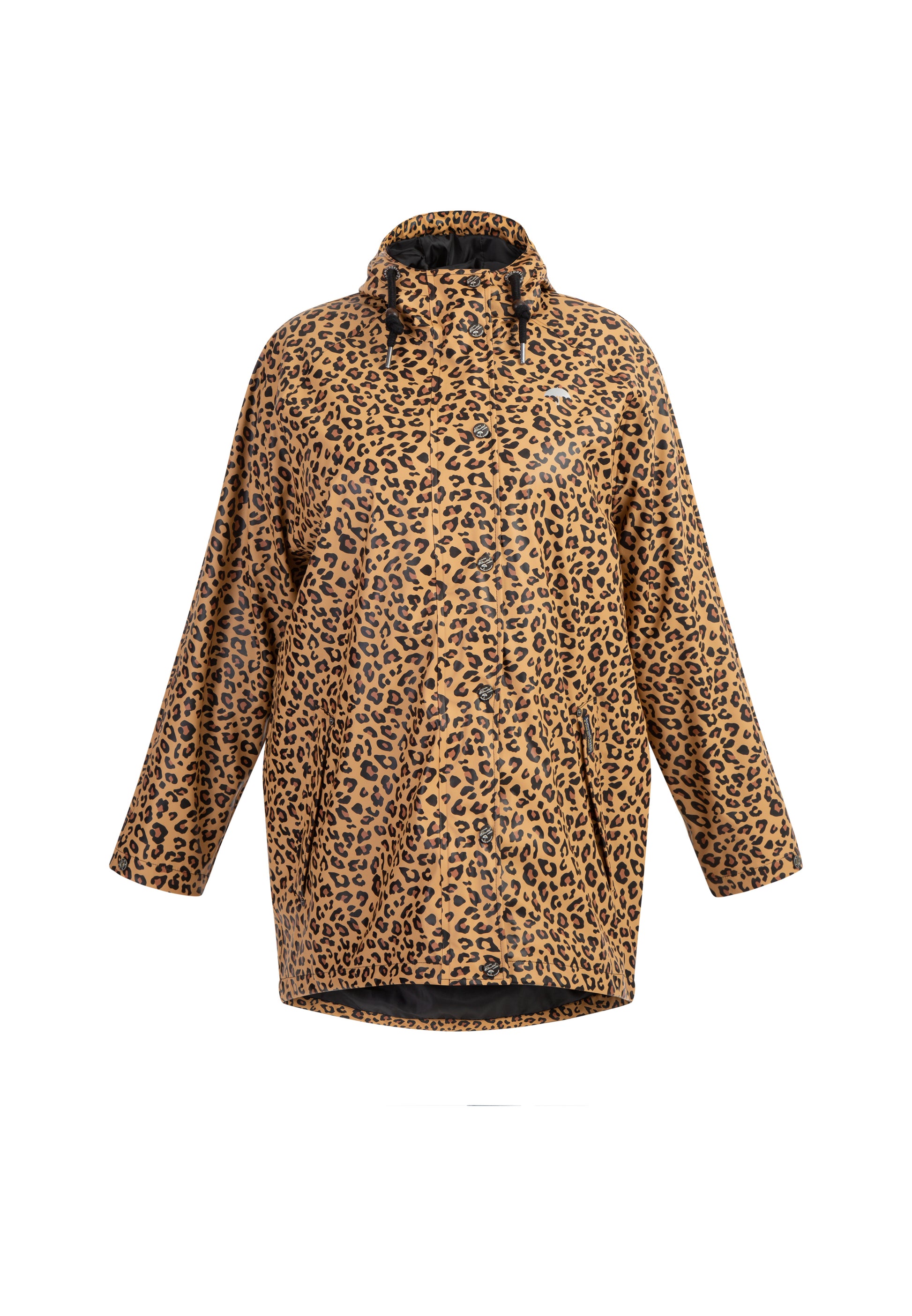 Schmuddelwedda Women's Plus Size Raincoat With Leopard Print Schmuddelwedda