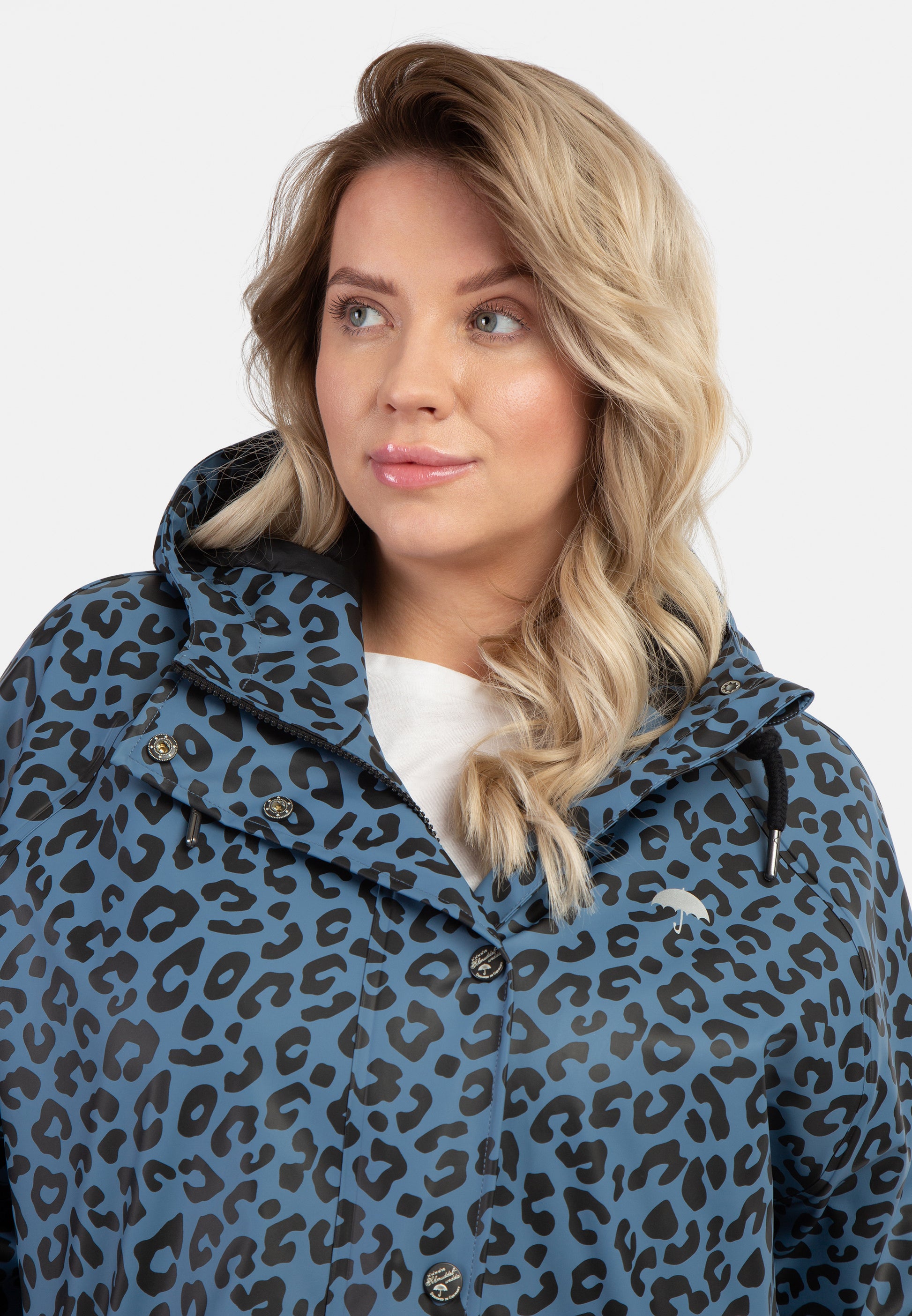 Schmuddelwedda Women's Plus Size Raincoat With Leopard Print Schmuddelwedda