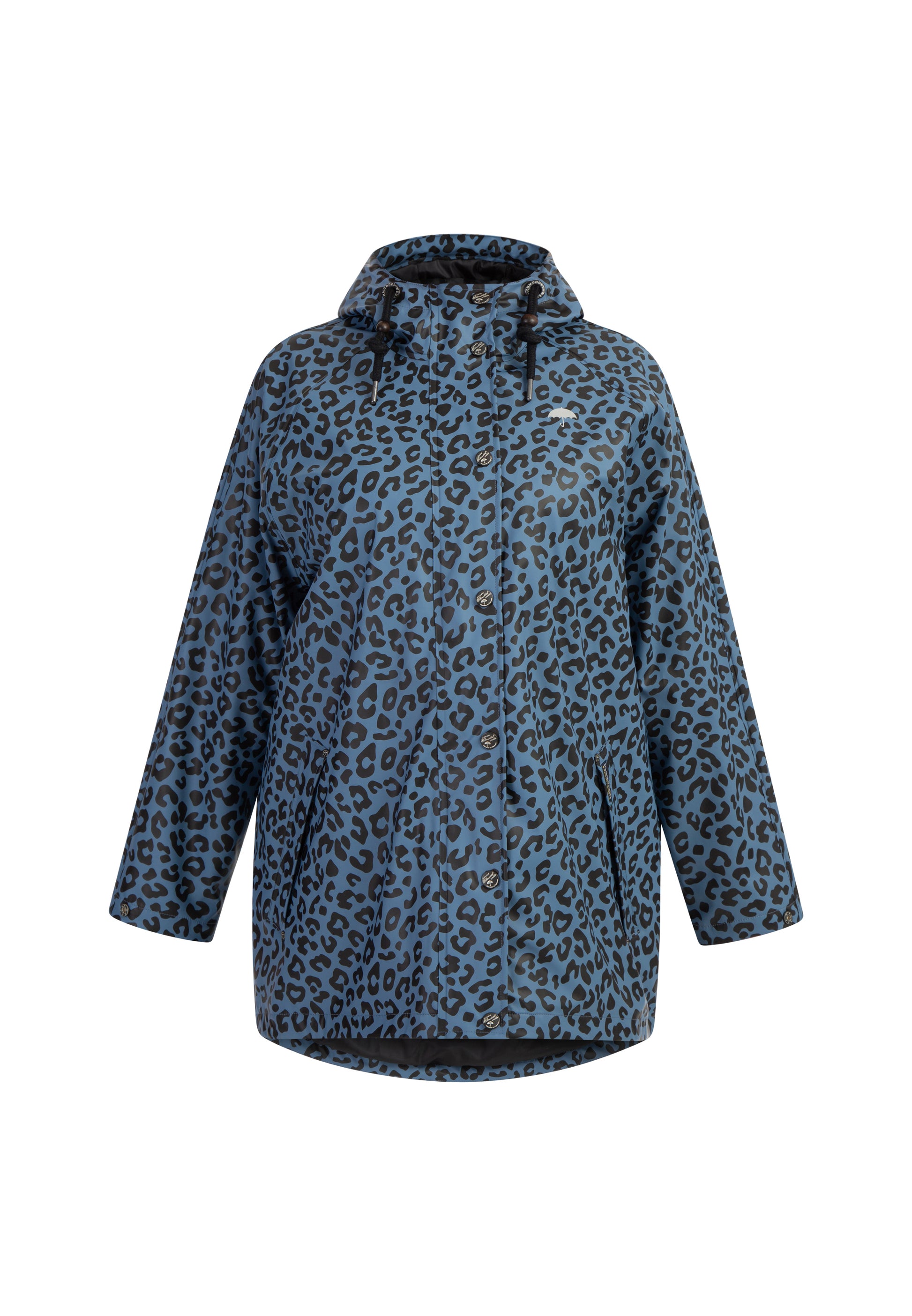 Schmuddelwedda Women's Plus Size Raincoat With Leopard Print Schmuddelwedda