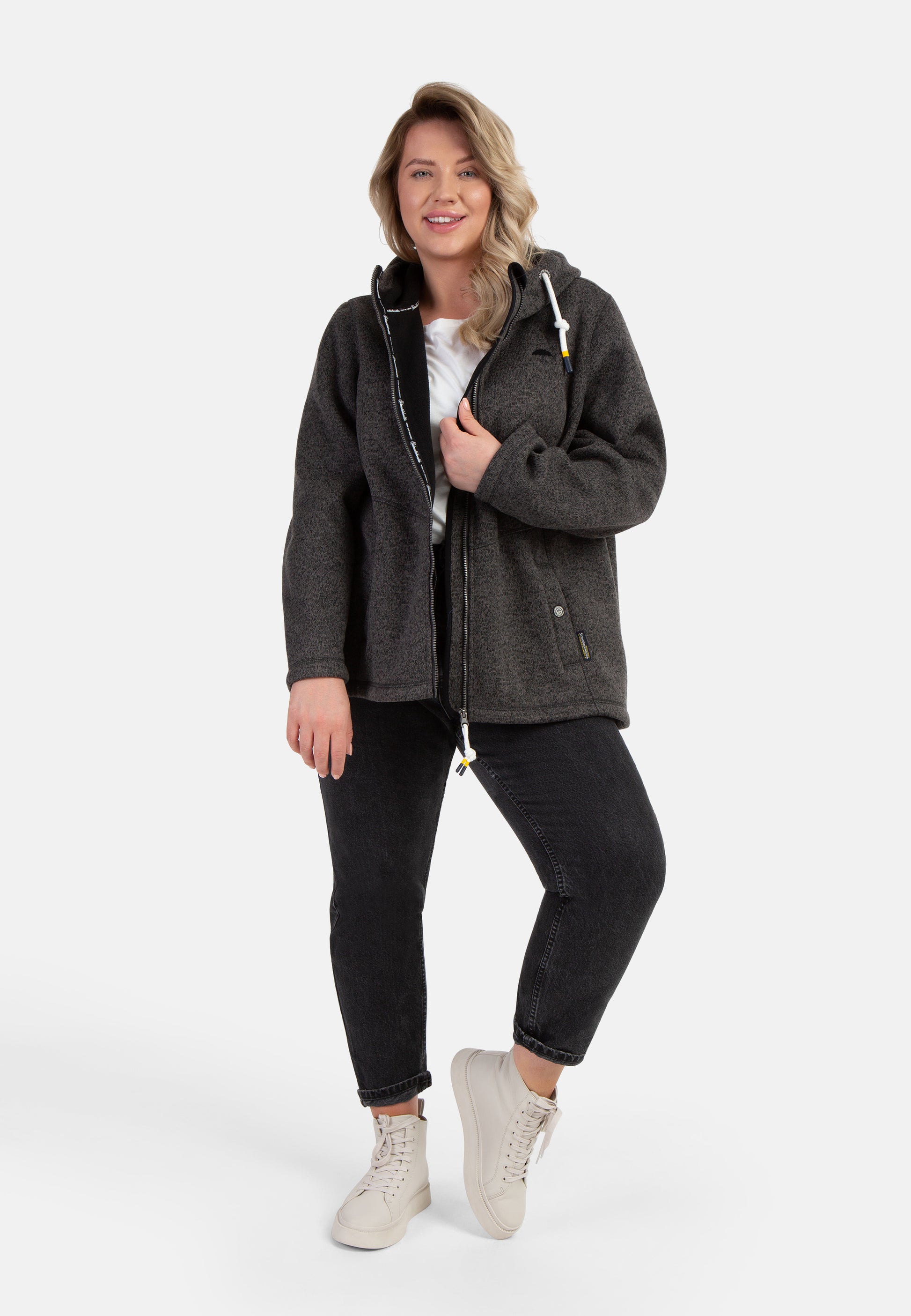 Schmuddelwedda Women's Plus Size Knitted Fleece Jacket Schmuddelwedda