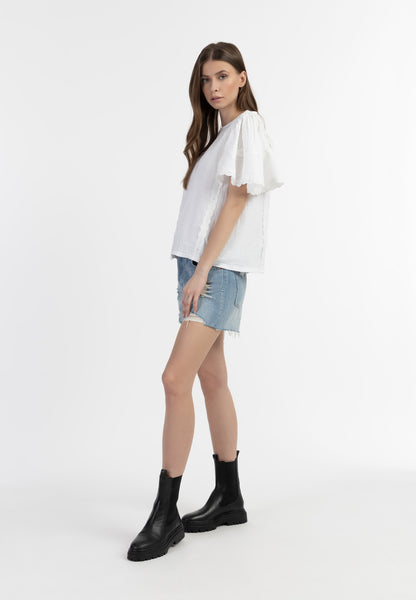 Dreimaster Vintage Women's Blouse Shirt With Lace Dreimaster Vintage