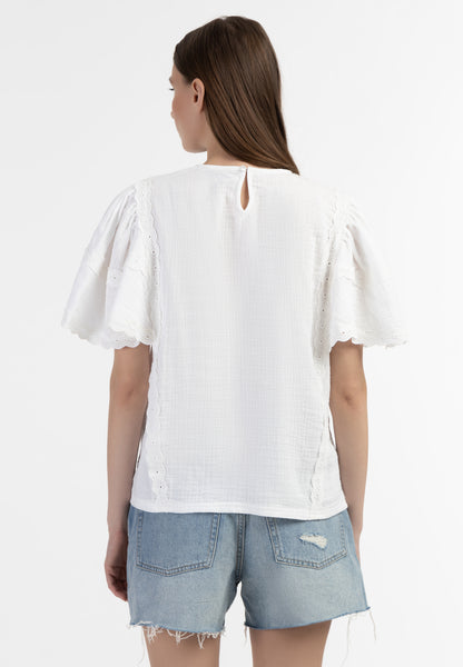 Dreimaster Vintage Women's Blouse Shirt With Lace Dreimaster Vintage