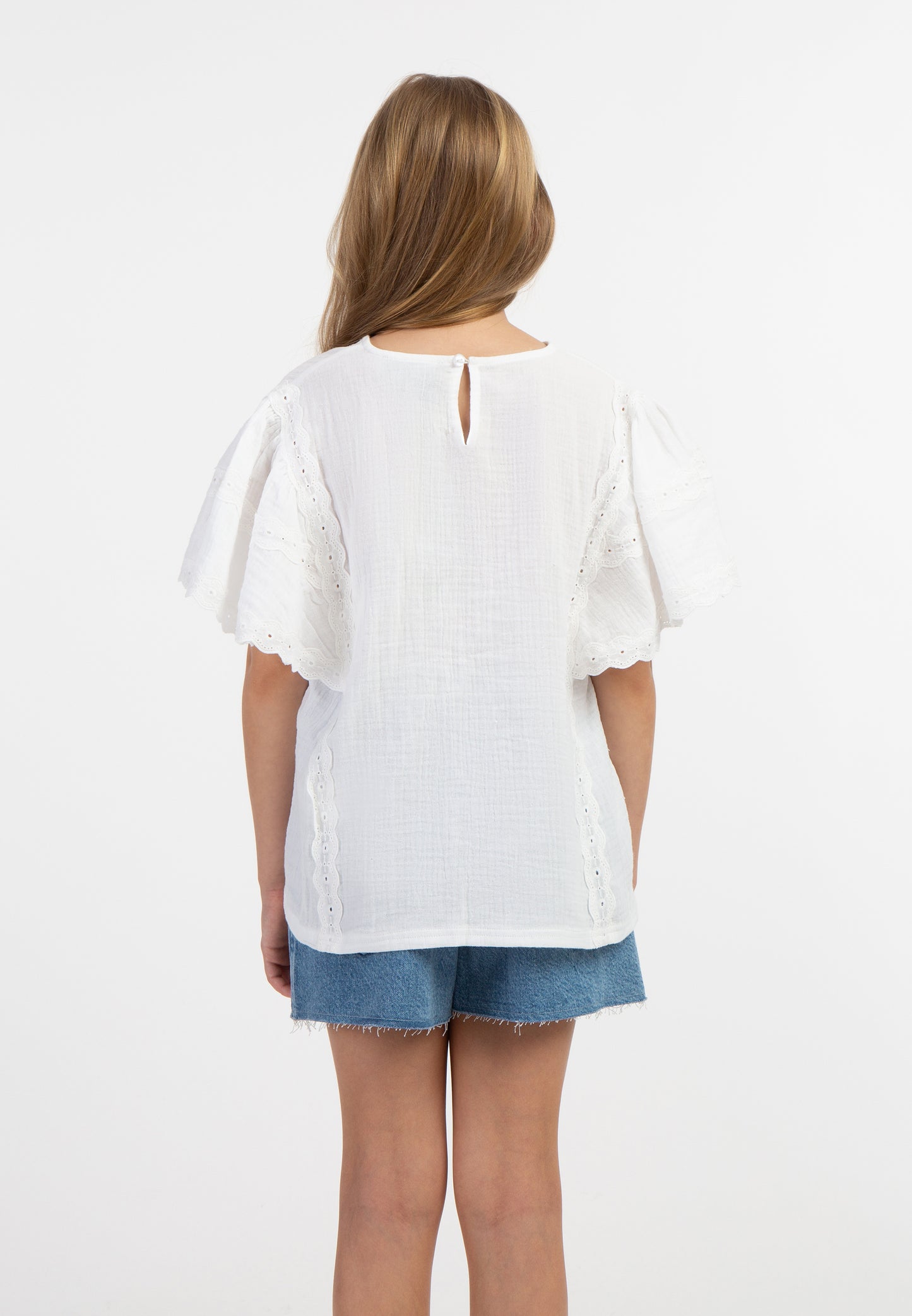 DreiMaster Girls' Blusenshirt mit Spitze