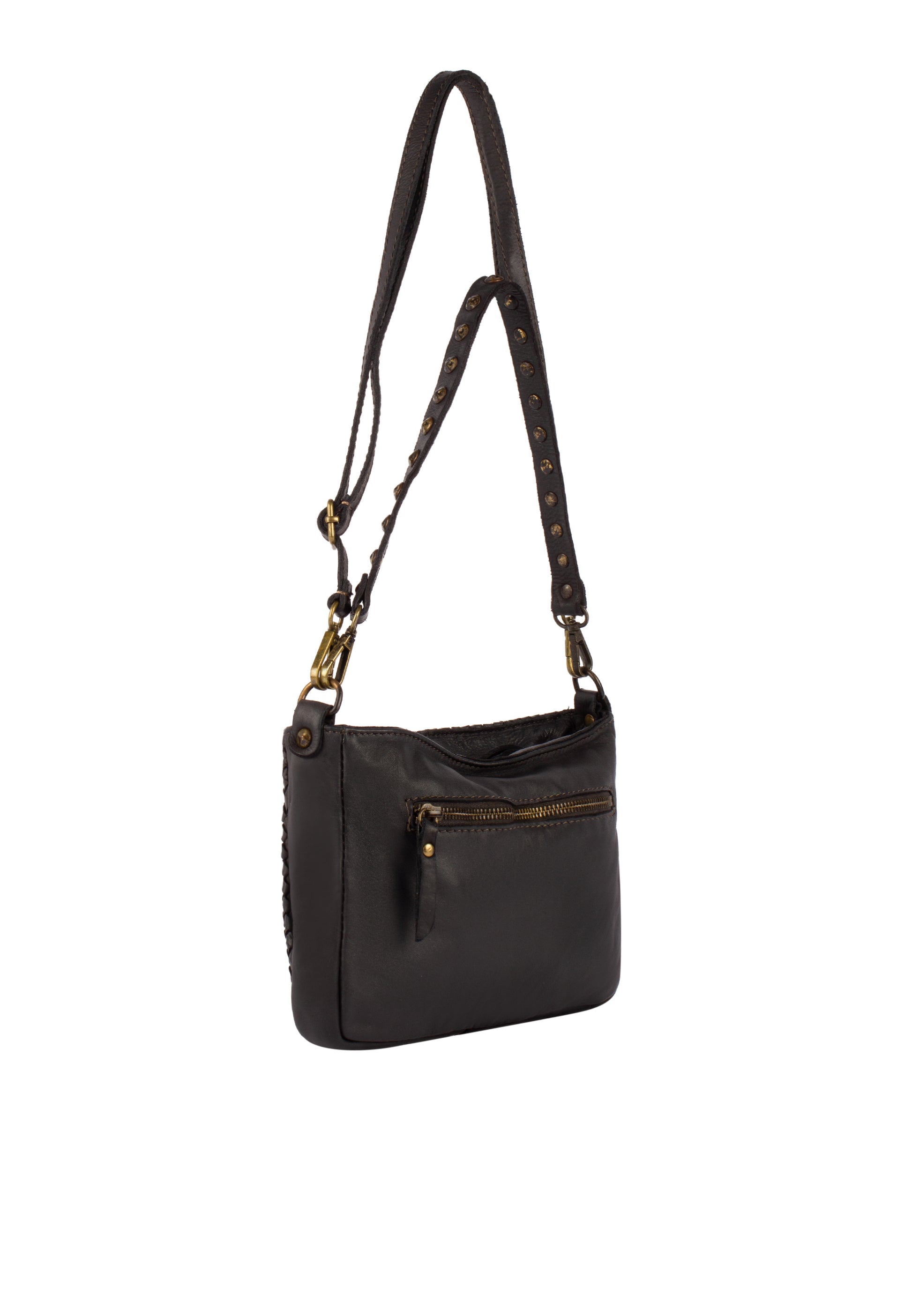 DreiMaster Vintage Damen Geflochtene Ledertasche