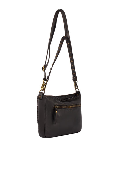 DreiMaster Vintage Damen Geflochtene Ledertasche