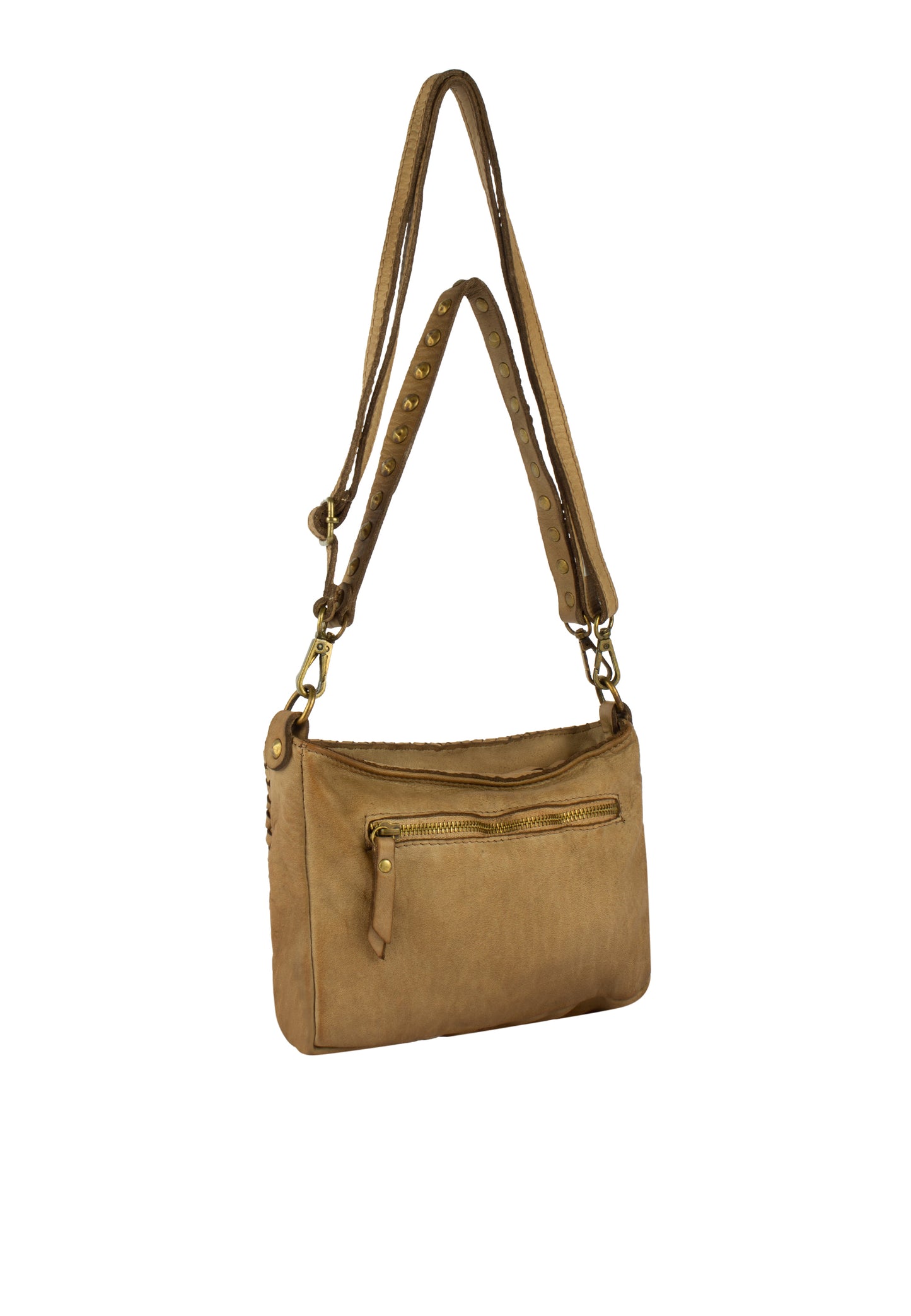 DreiMaster Vintage Damen Geflochtene Ledertasche