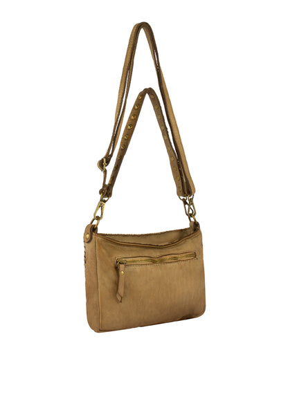 DreiMaster Vintage Damen Geflochtene Ledertasche