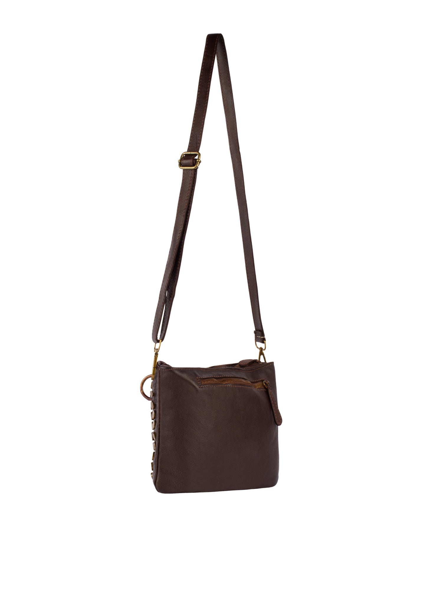 DreiMaster Vintage Damen-Ledertasche mit Nieten