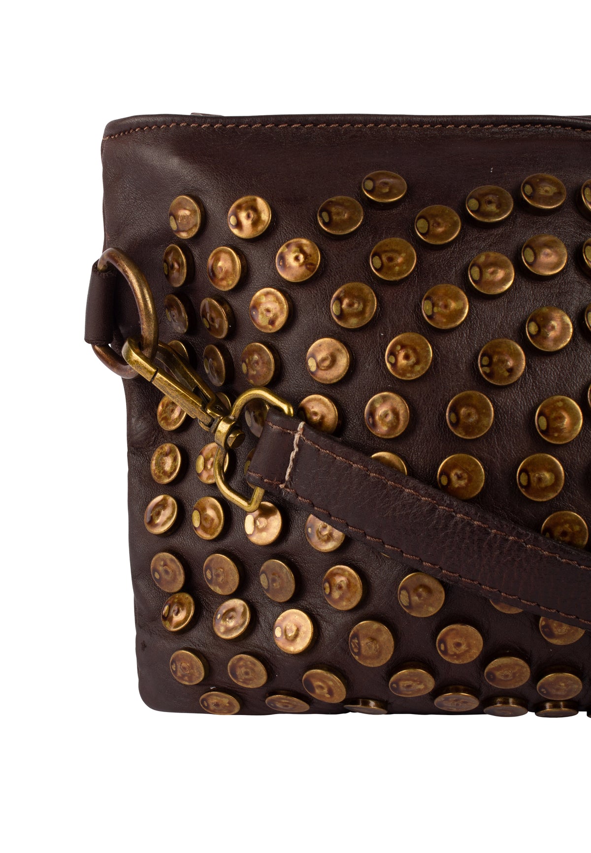 DreiMaster Vintage Damen-Ledertasche mit Nieten