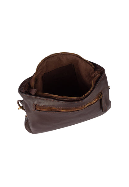 DreiMaster Vintage Damen-Ledertasche mit Nieten