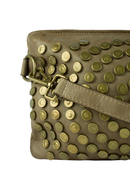 DreiMaster Vintage Damen-Ledertasche mit Nieten
