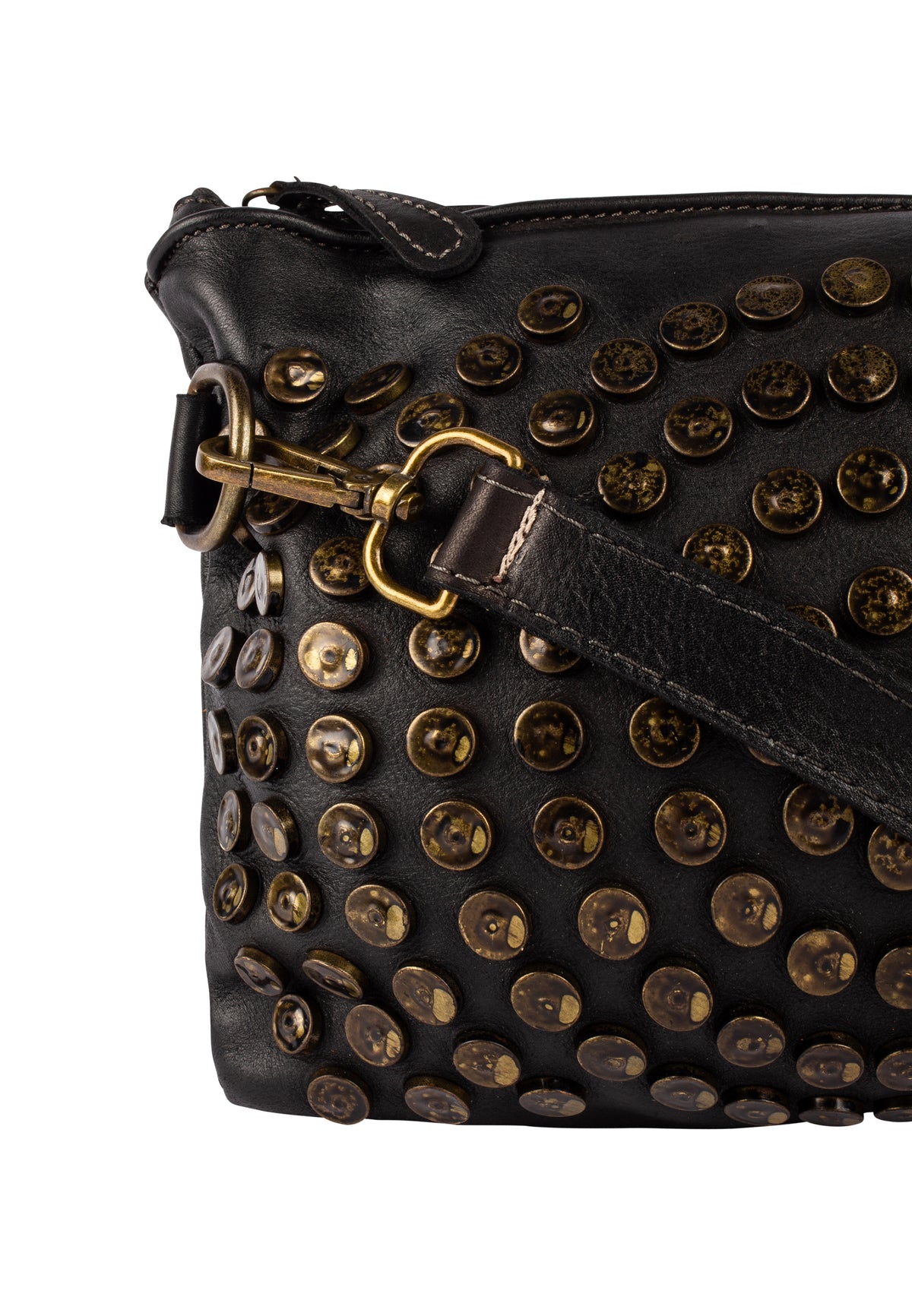 DreiMaster Vintage Damen-Ledertasche mit Nieten