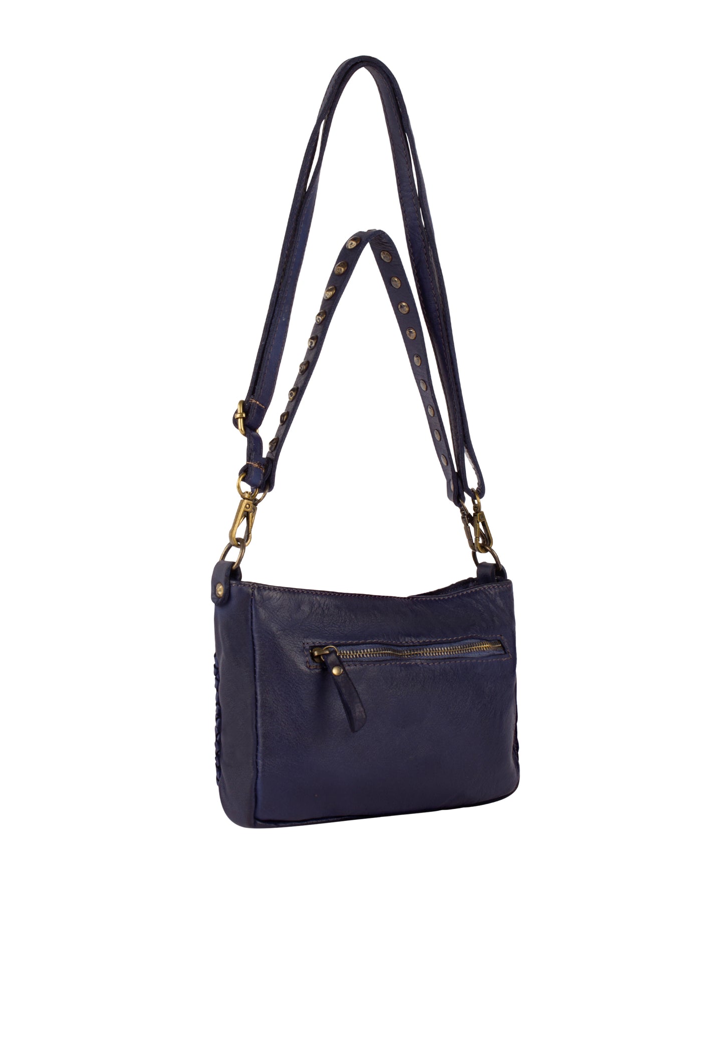 DreiMaster Vintage Damen Geflochtene Ledertasche