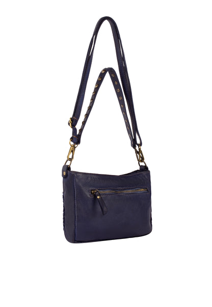 DreiMaster Vintage Damen Geflochtene Ledertasche