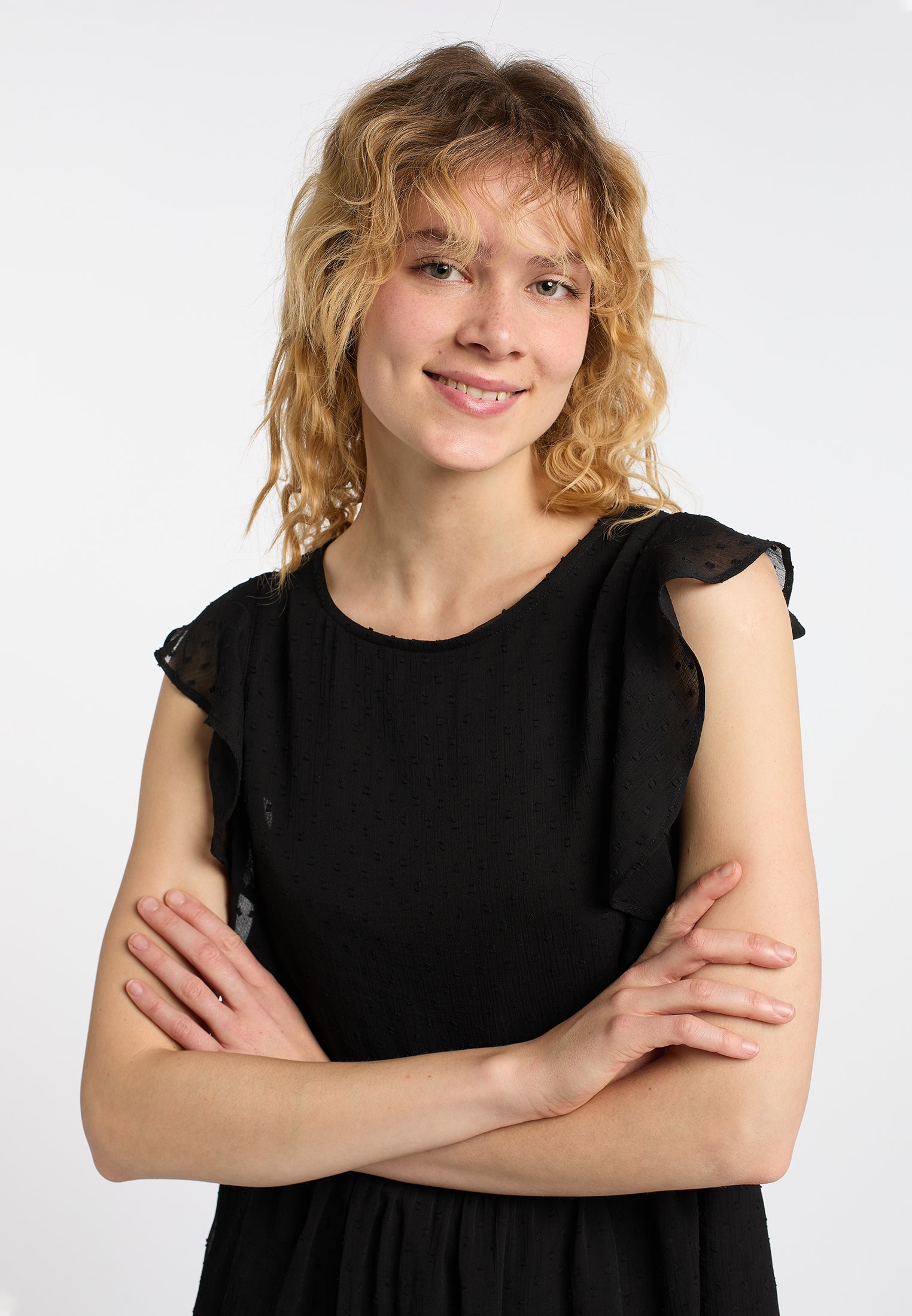 Midikleid mit Rüschen