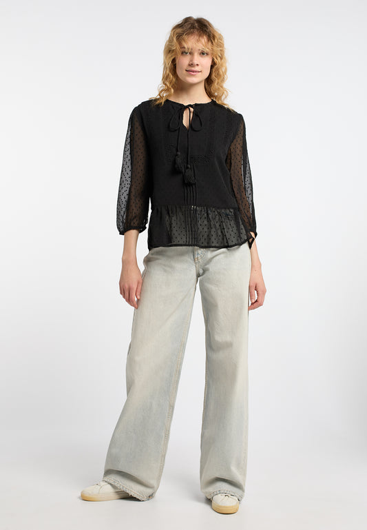 DreiMaster Vintage bluzka damska z koronką