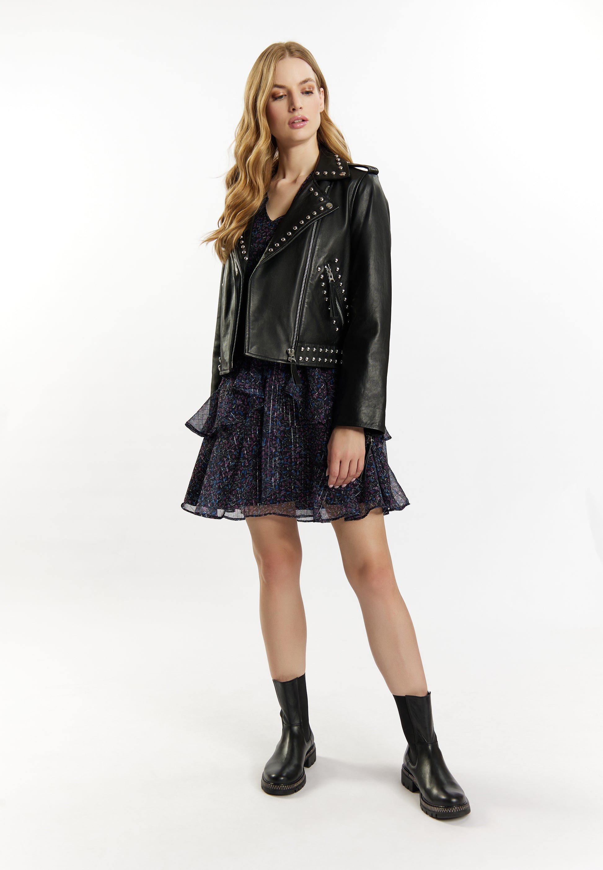 DreiMaster Vintage Damen Leder Bikerjacke