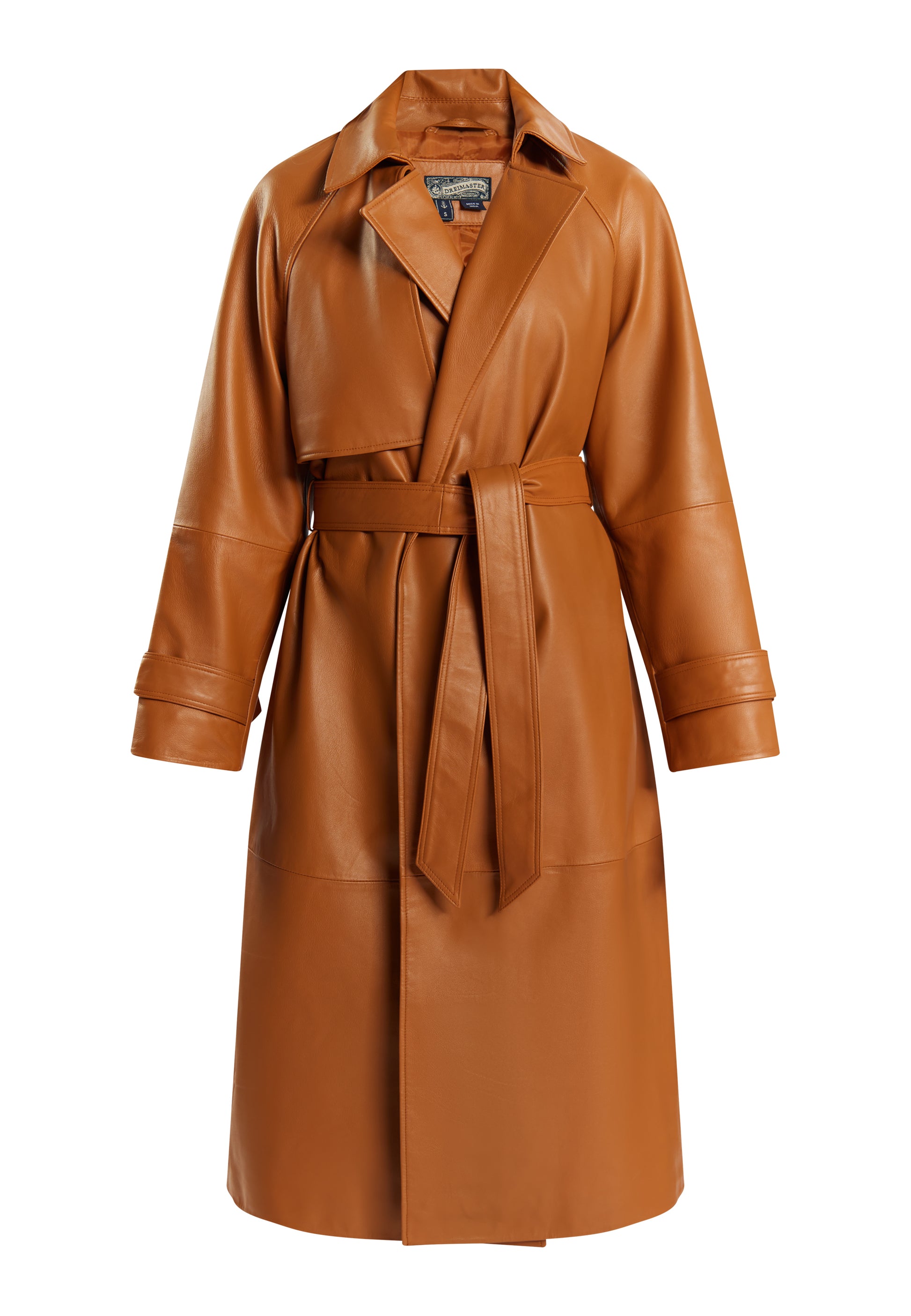 DreiMaster Vintage Damen Leder Trenchcoat