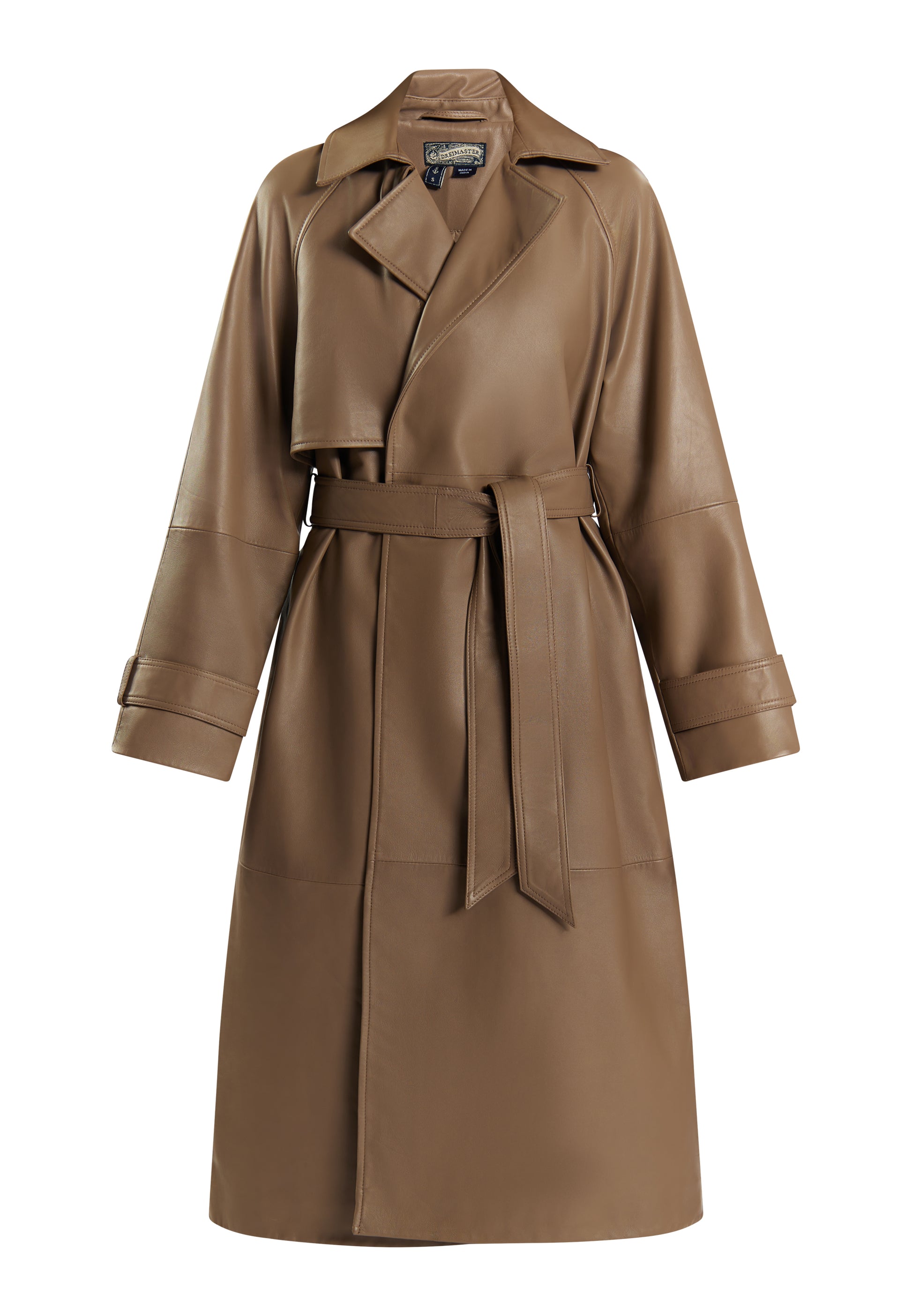 DreiMaster Vintage Damen Leder Trenchcoat