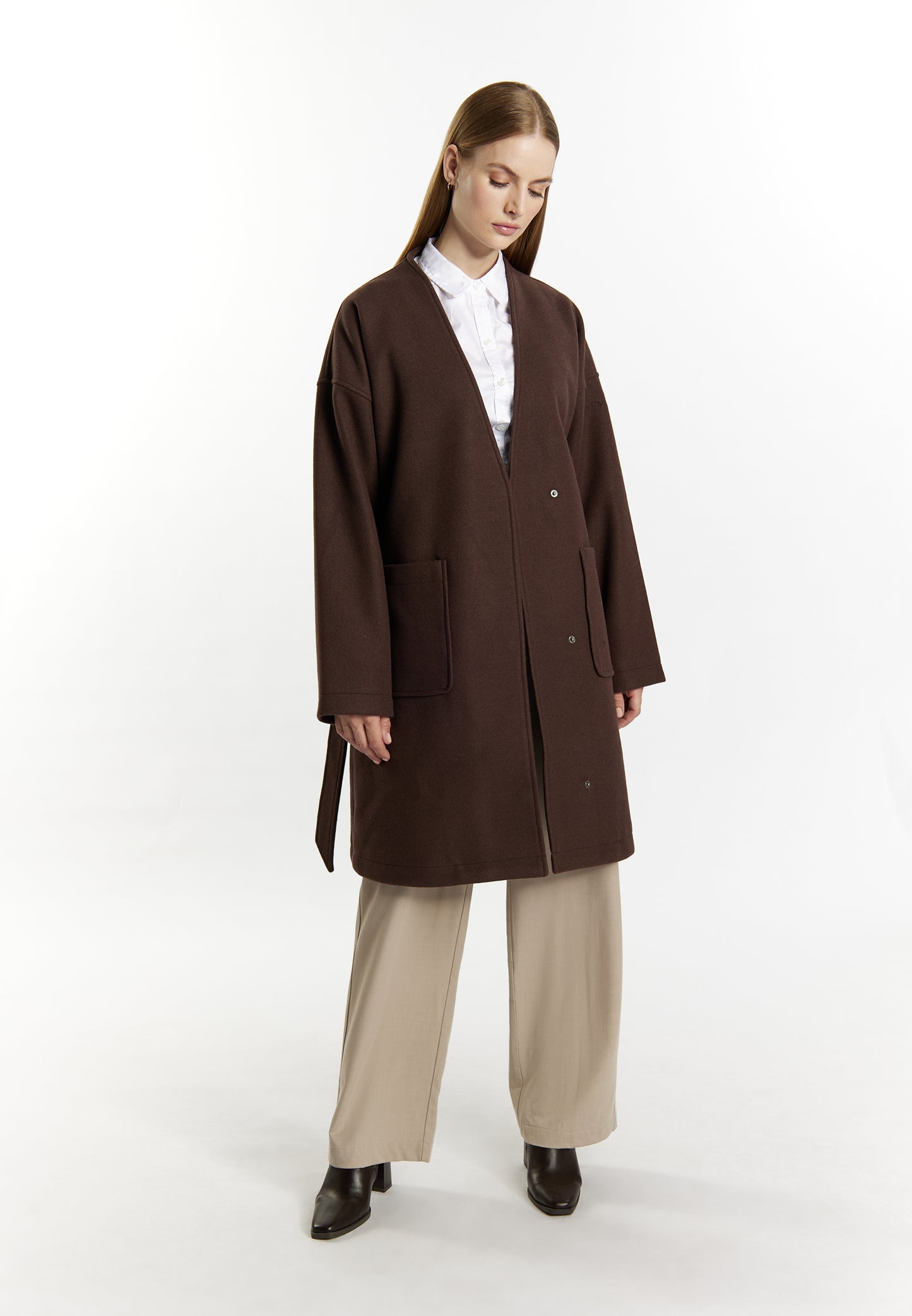 Dreimaster Klassik Women's Transitional Coat In A Wool Look - Schmuddelwedda Shop