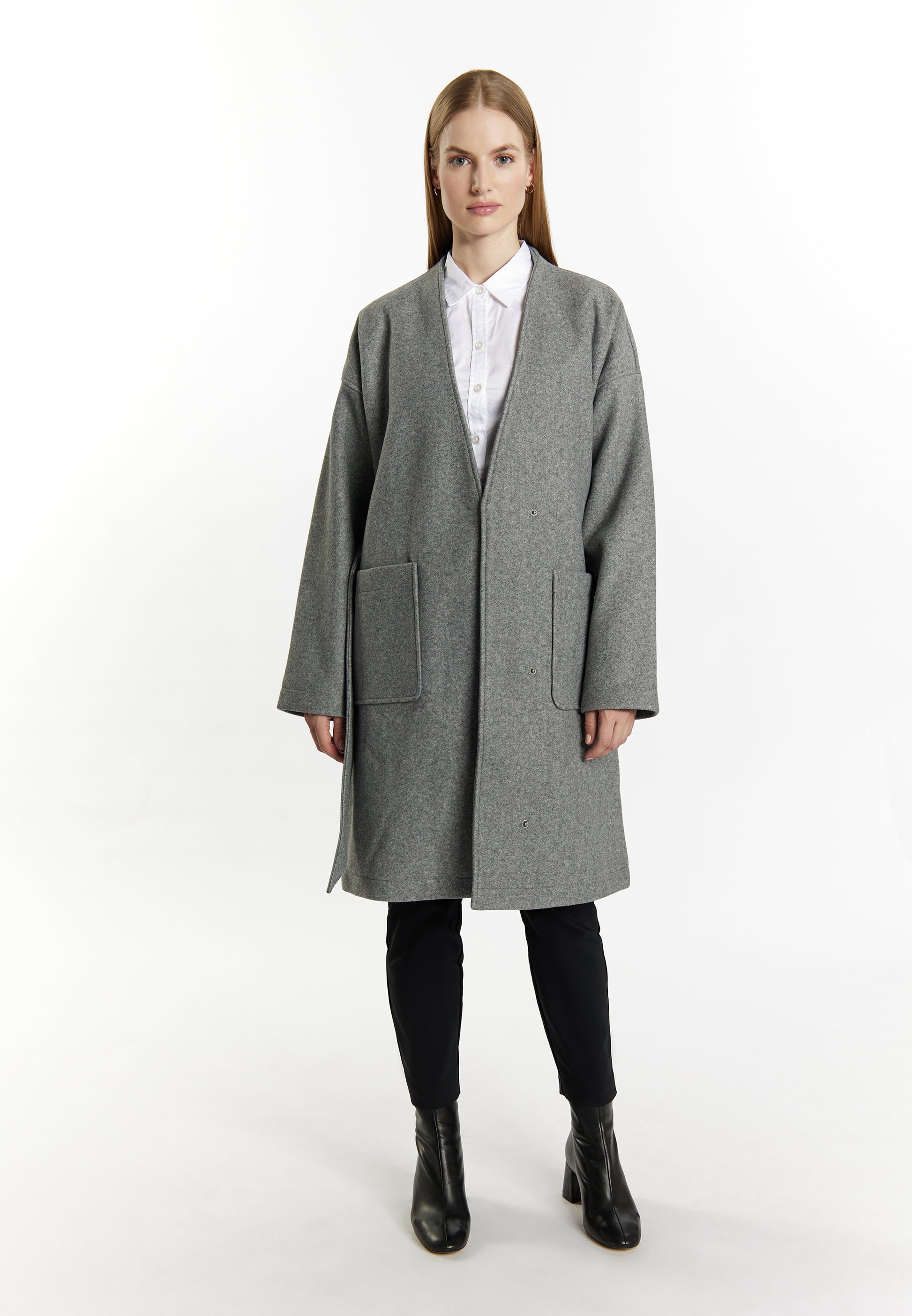 Dreimaster Klassik Women's Transitional Coat In A Wool Look - Schmuddelwedda Shop