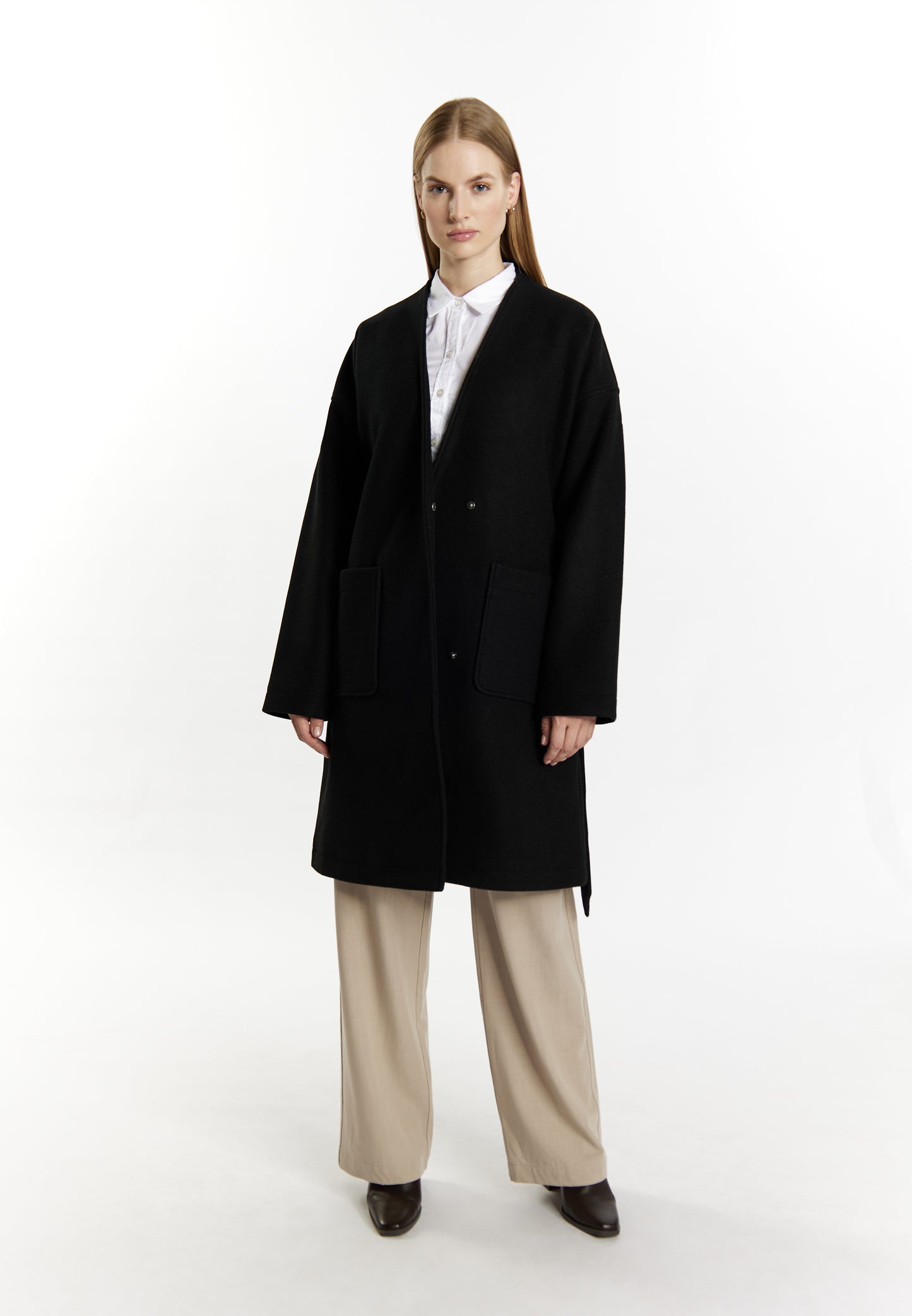 Dreimaster Klassik Women's Transitional Coat In A Wool Look - Schmuddelwedda Shop