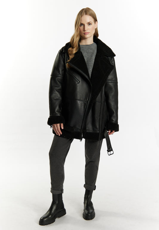 DreiMaster Vintage kurtka skórzana damska w stylu biker