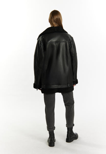 DreiMaster Vintage Damen Biker Stil Lederjacke