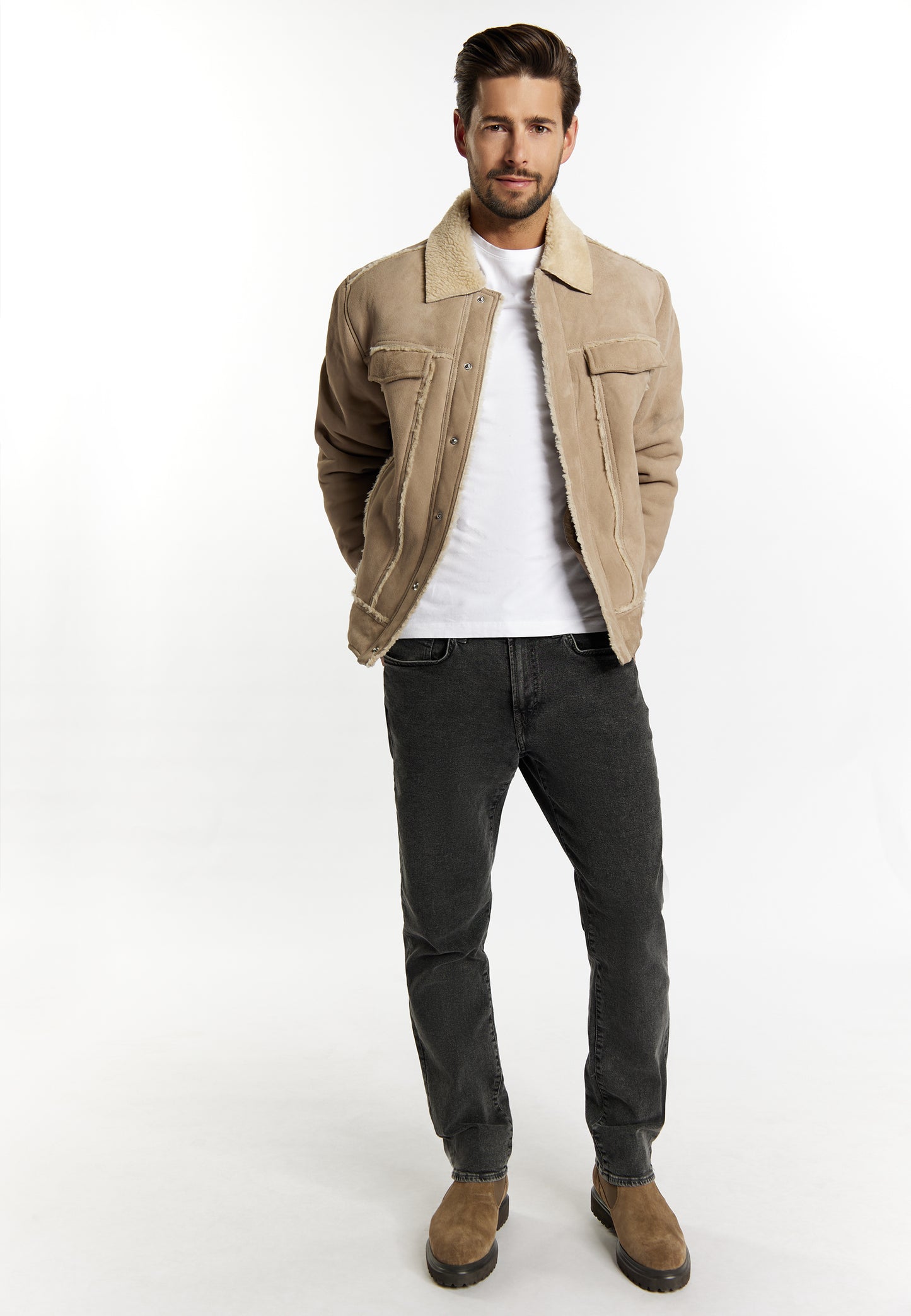 DreiMaster Vintage Herren Wildlederjacke