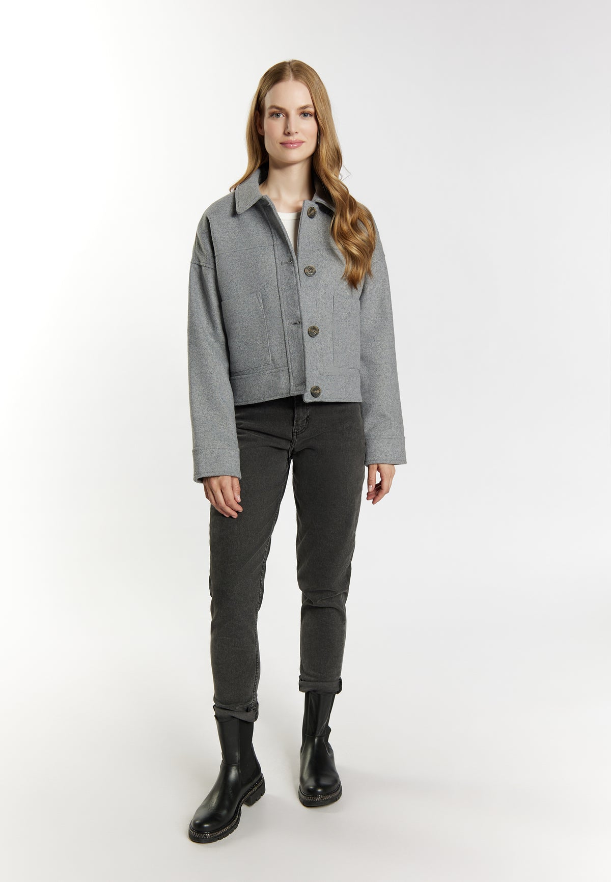 DreiMaster Vintage Women's Übergangsjacke aus Wollgemisch