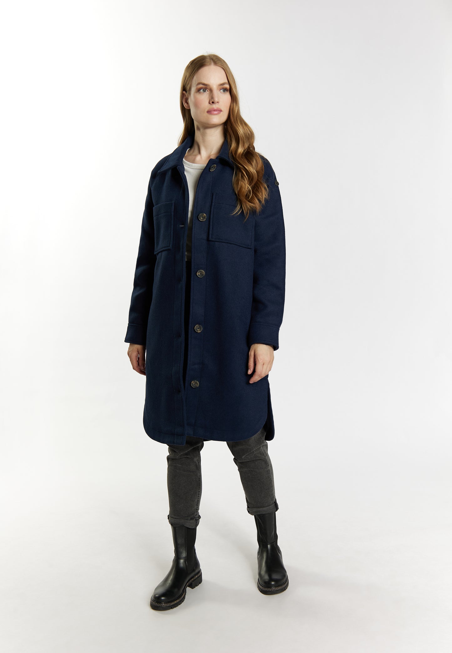 DreiMaster Vintage Damen Übergangsjacke aus einer Wollmischung gefertigt