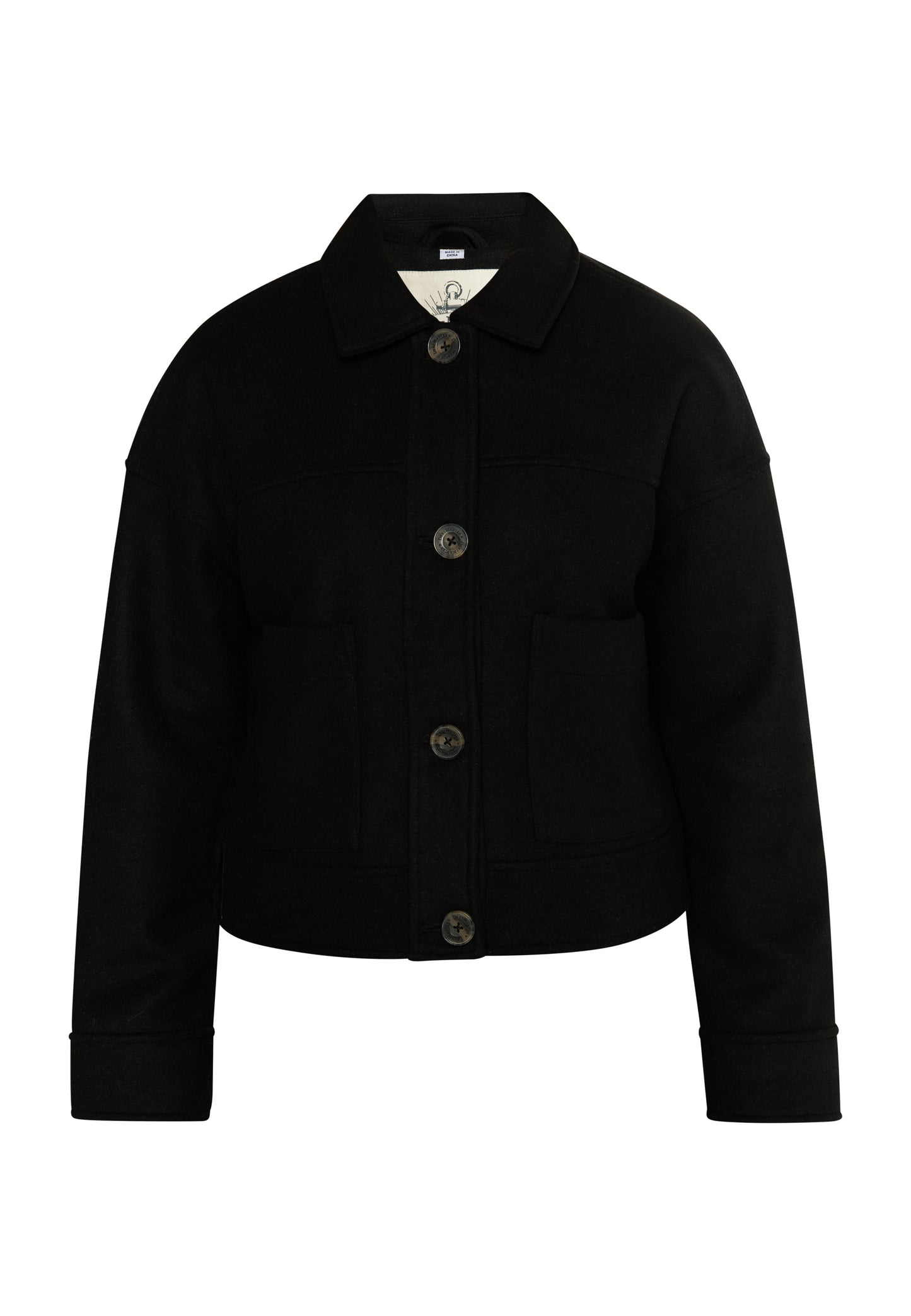 DreiMaster Vintage Damen Übergangsjacke aus einer Wollmischung gefertigt