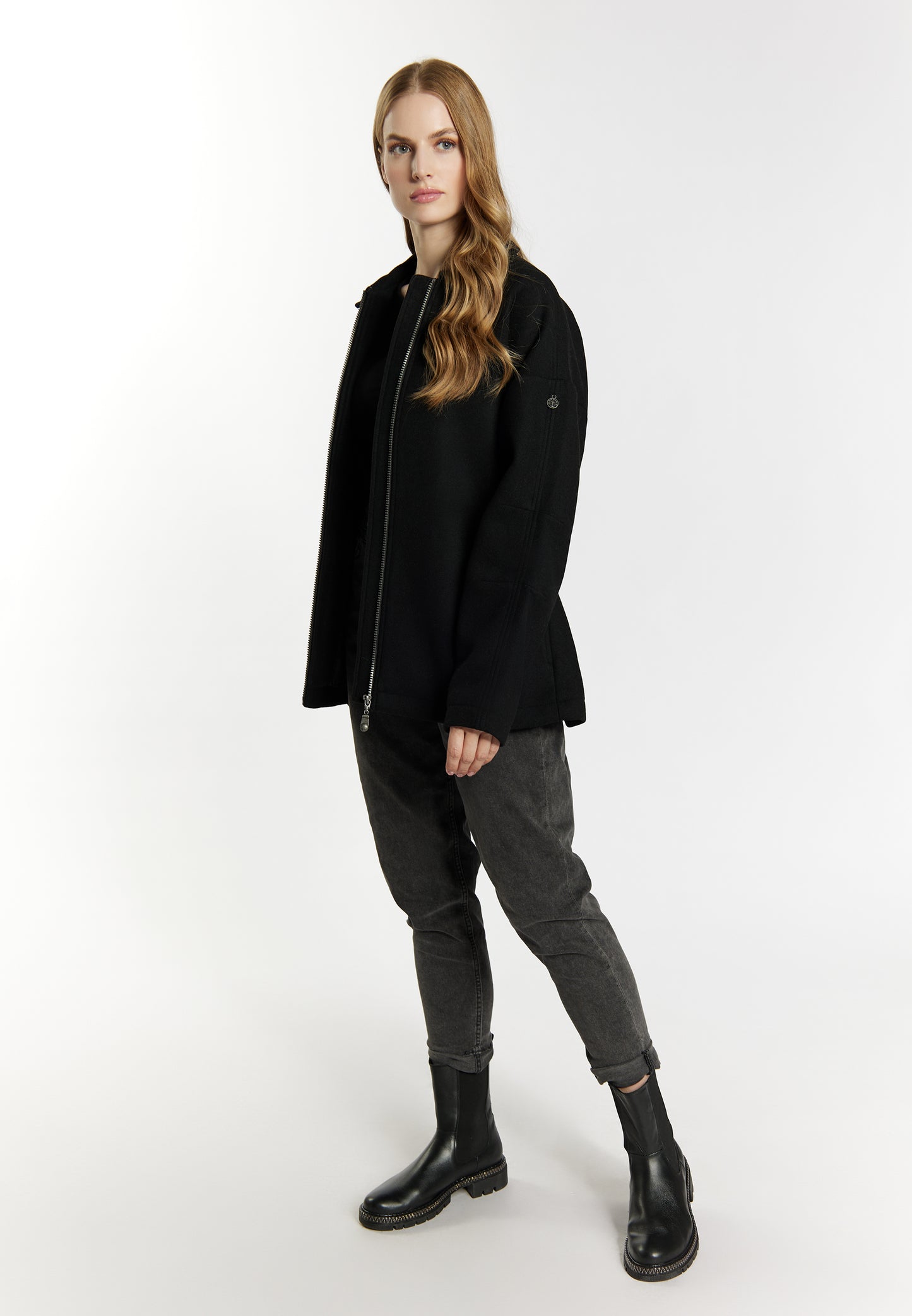 Dreimaster Vintage Damen-Übergangsjacke aus einer Wollmischung