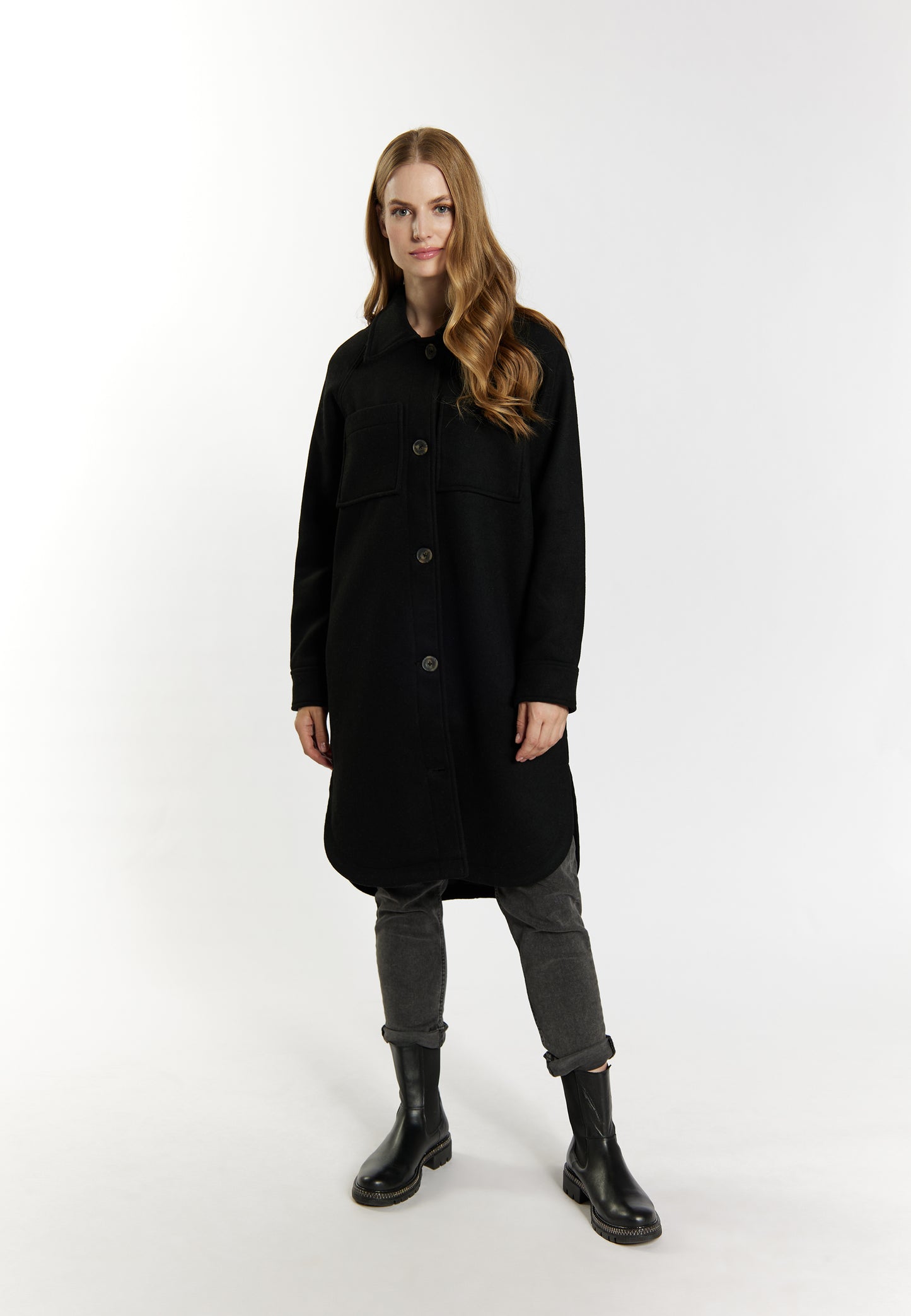 DreiMaster Vintage Damen Übergangsjacke aus einer Wollmischung gefertigt