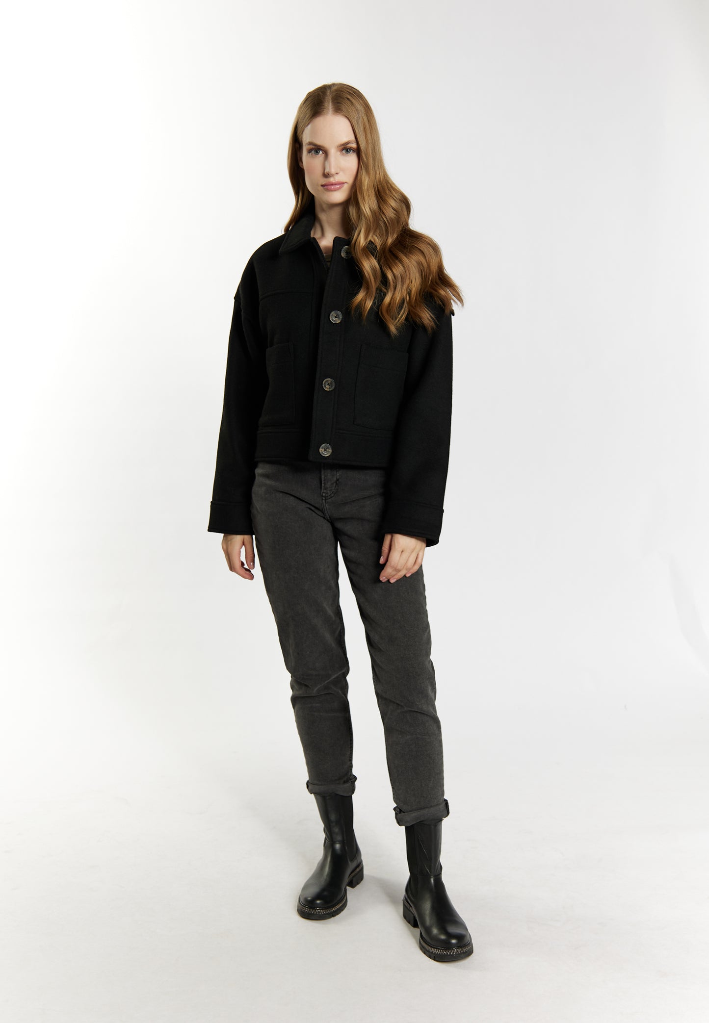 DreiMaster Vintage Damen Übergangsjacke aus einer Wollmischung gefertigt