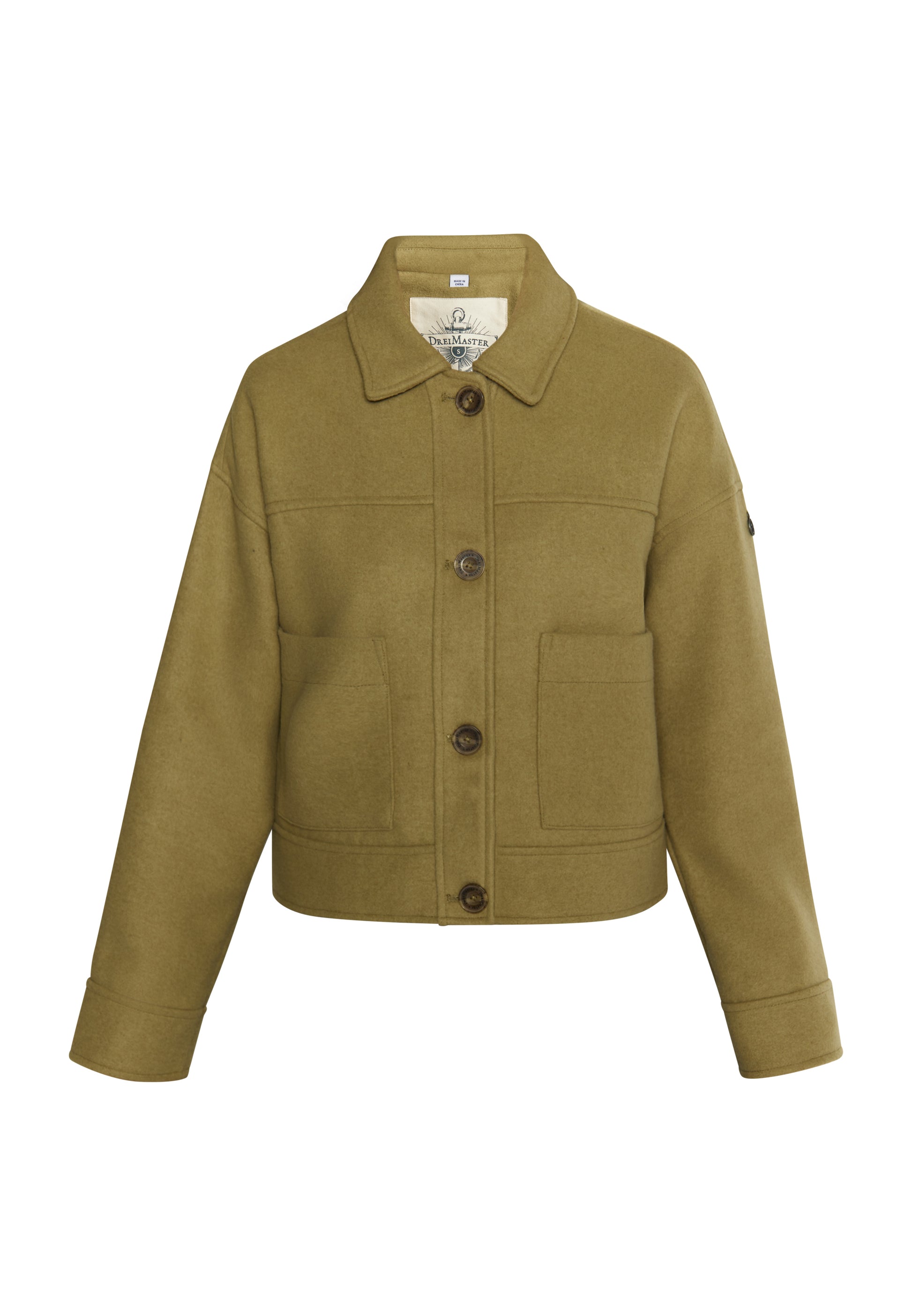 DreiMaster Vintage Damen Übergangsjacke aus einer Wollmischung gefertigt