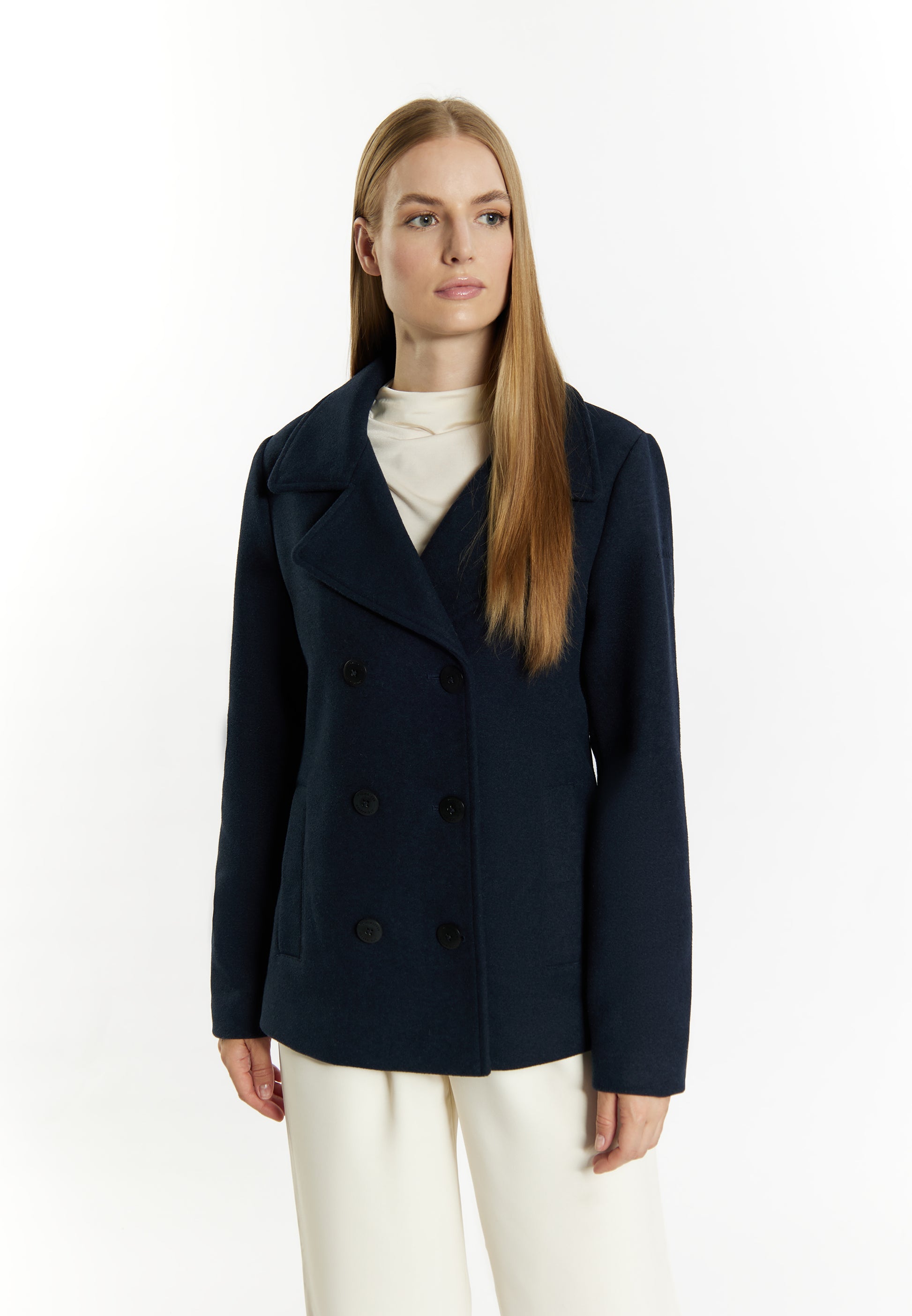 DreiMaster Klassik Women's Wool Blend Pea Coat DreiMaster Klassik