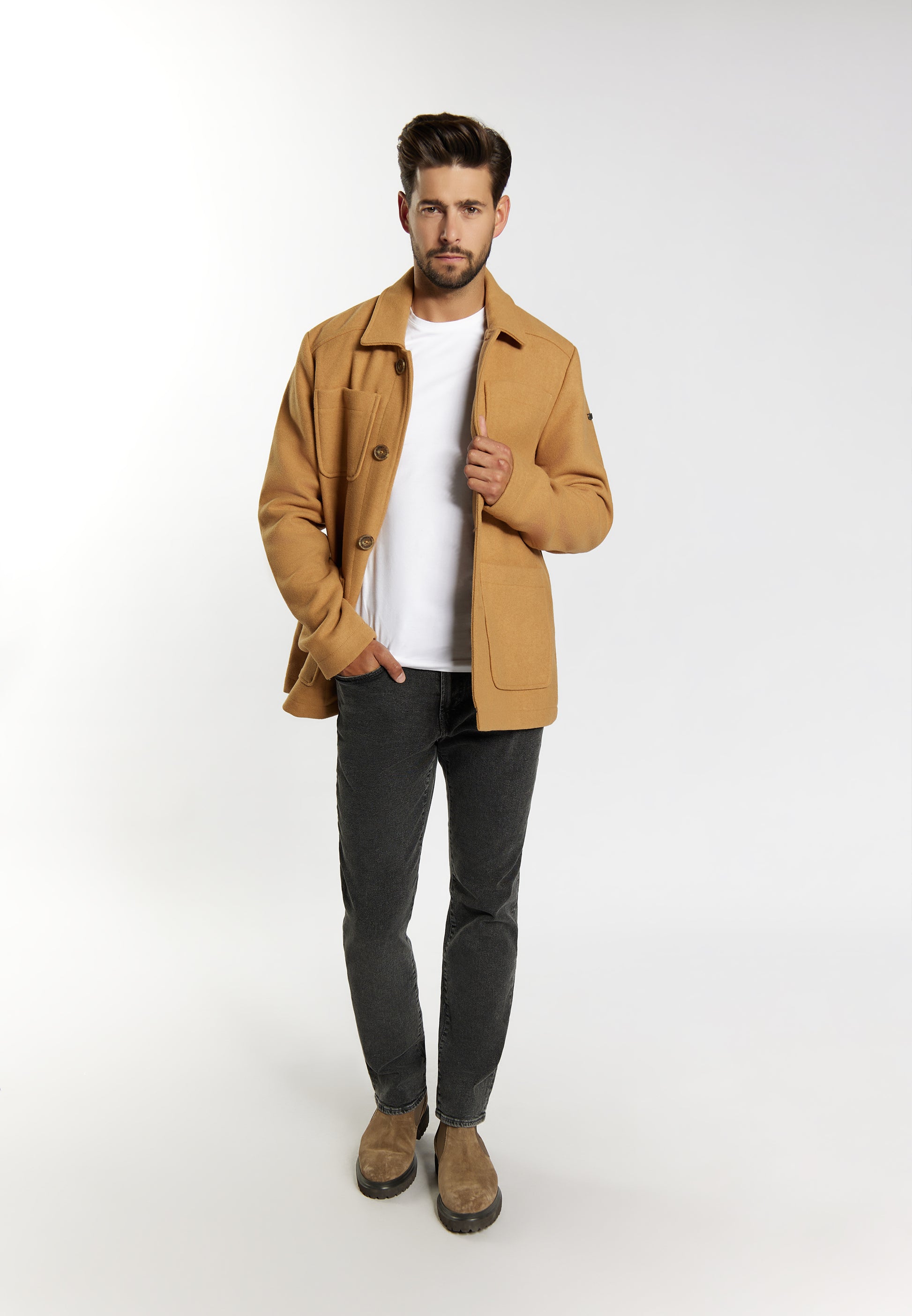 DreiMaster Vintage Herren Übergangsjacke aus Wollmischung