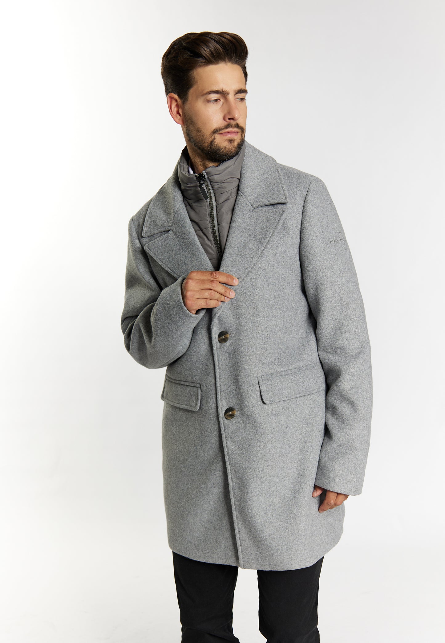 Dreimaster Klassik Men's Transitional Coat Made Of Wool Blend - Schmuddelwedda Shop