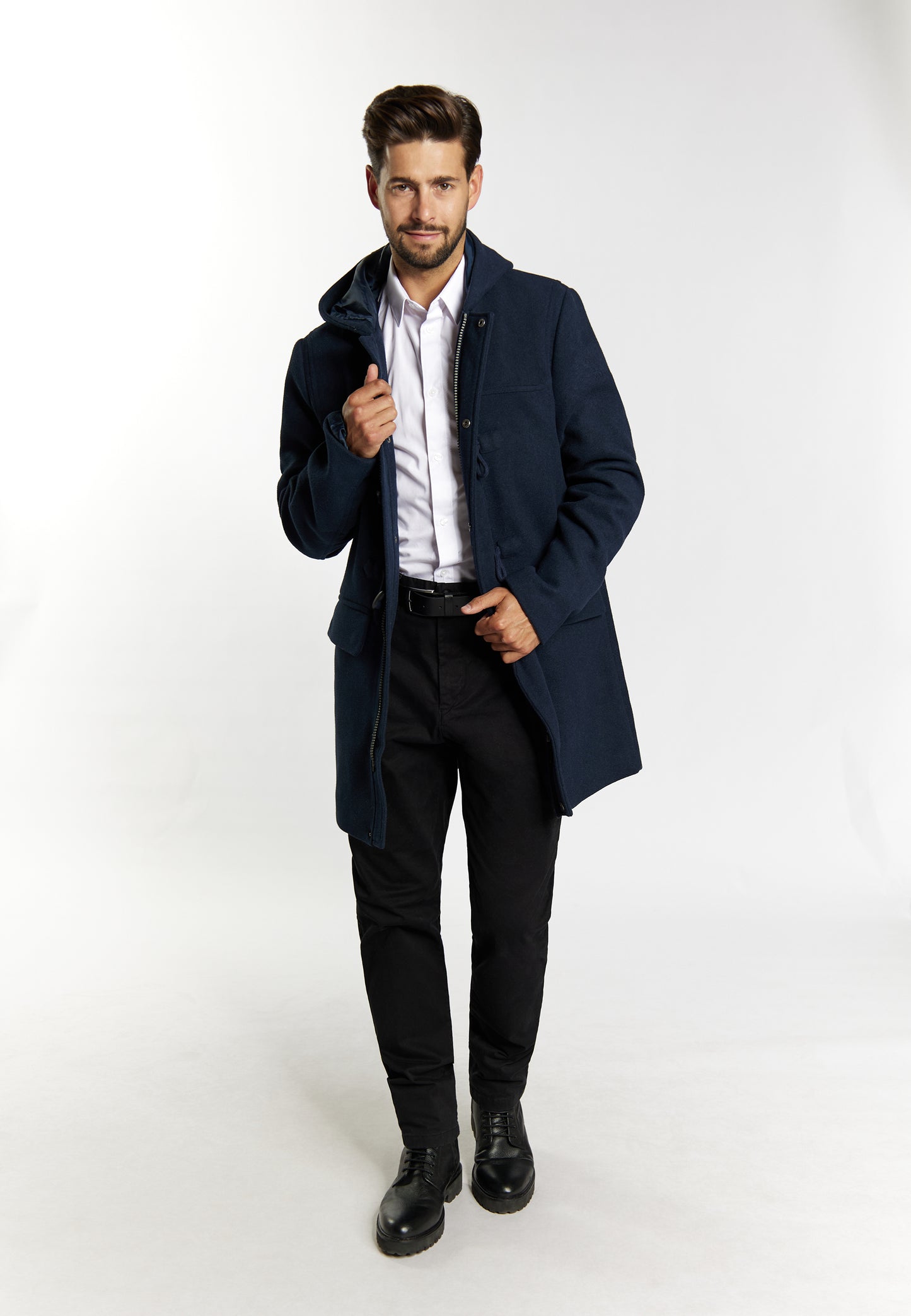 Dreimaster Klassik Men's Transitional Coat Made Of Wool Blend - Schmuddelwedda Shop