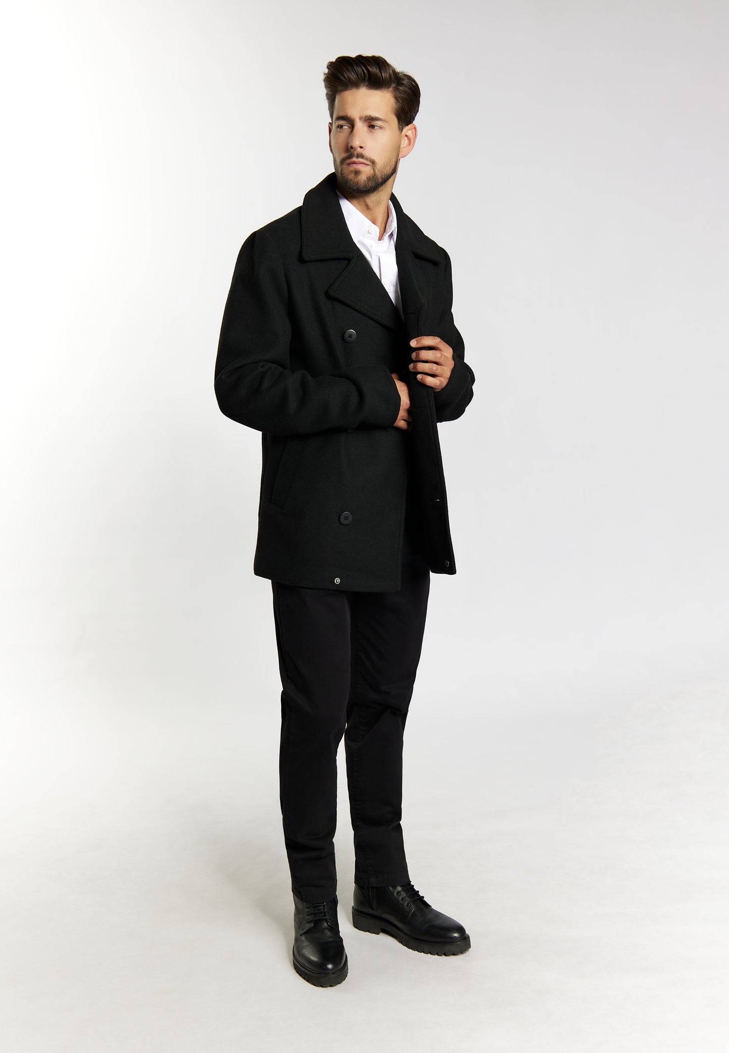 DreiMaster Klassik Men's Wool Blend Pea Coat - Schmuddelwedda Shop