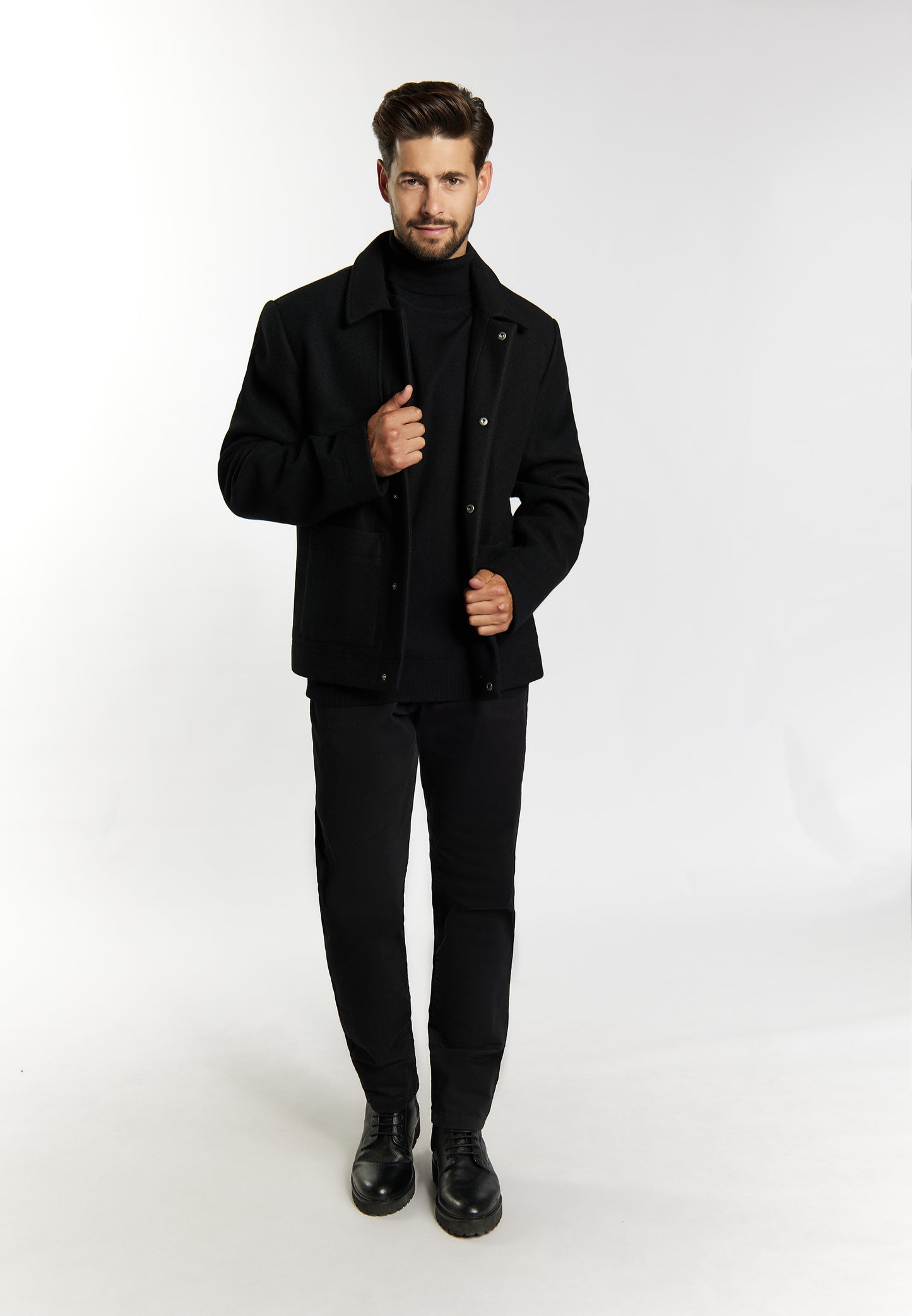 Dreimaster Klassik Men's Transitional Jacket In A Wool Look - Schmuddelwedda Shop