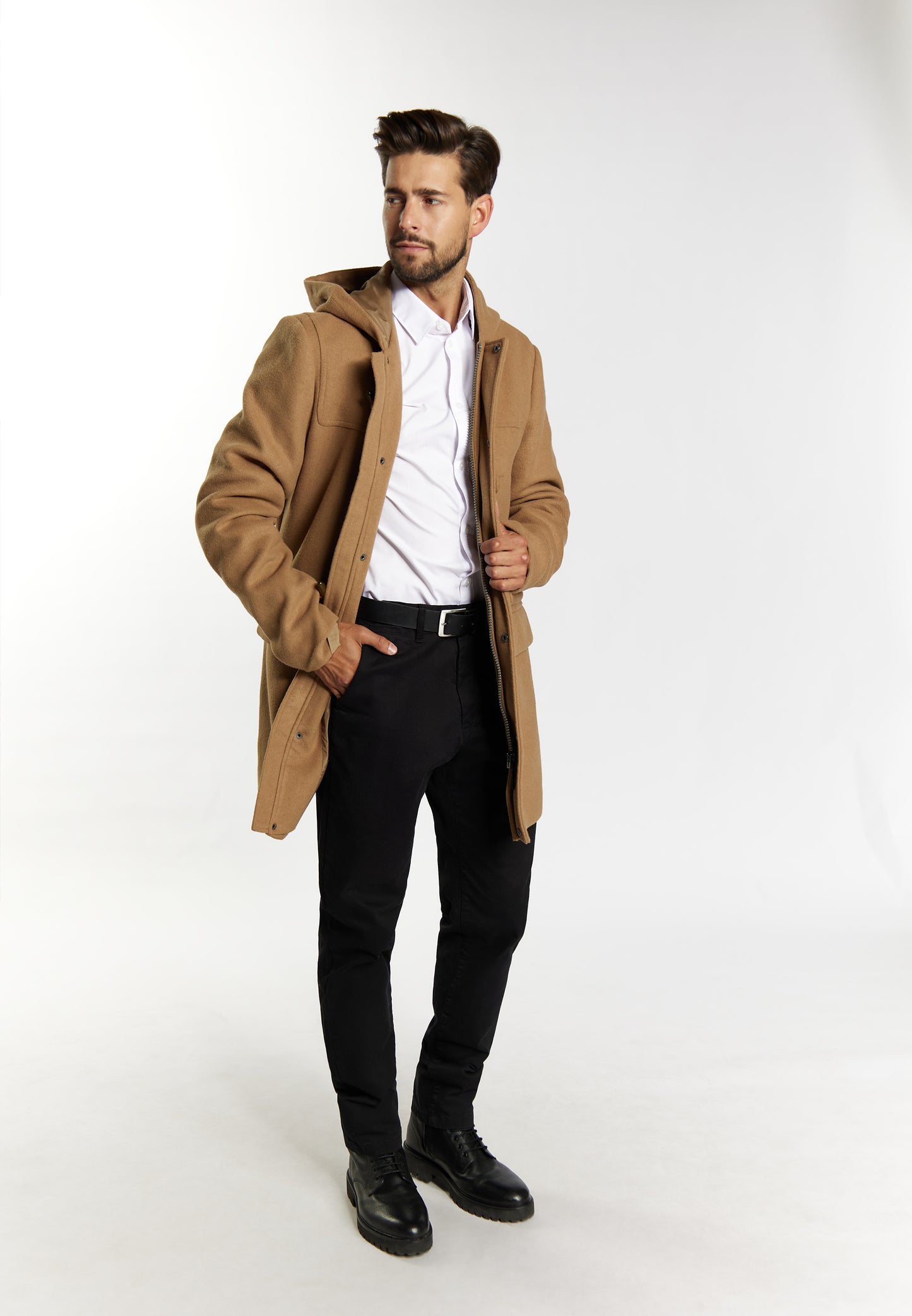 Dreimaster Klassik Men's Transitional Coat Made Of Wool Blend - Schmuddelwedda Shop