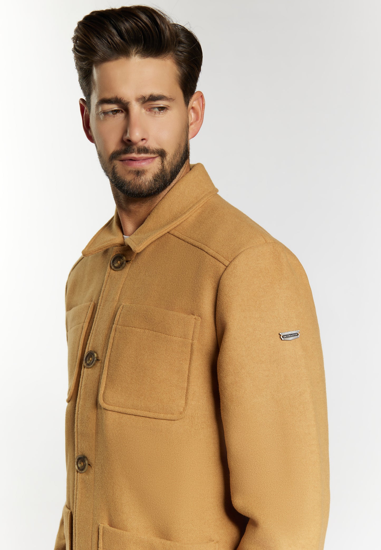 Dreimaster Vintage Herren-Übergangsjacke aus einer Wollmischung