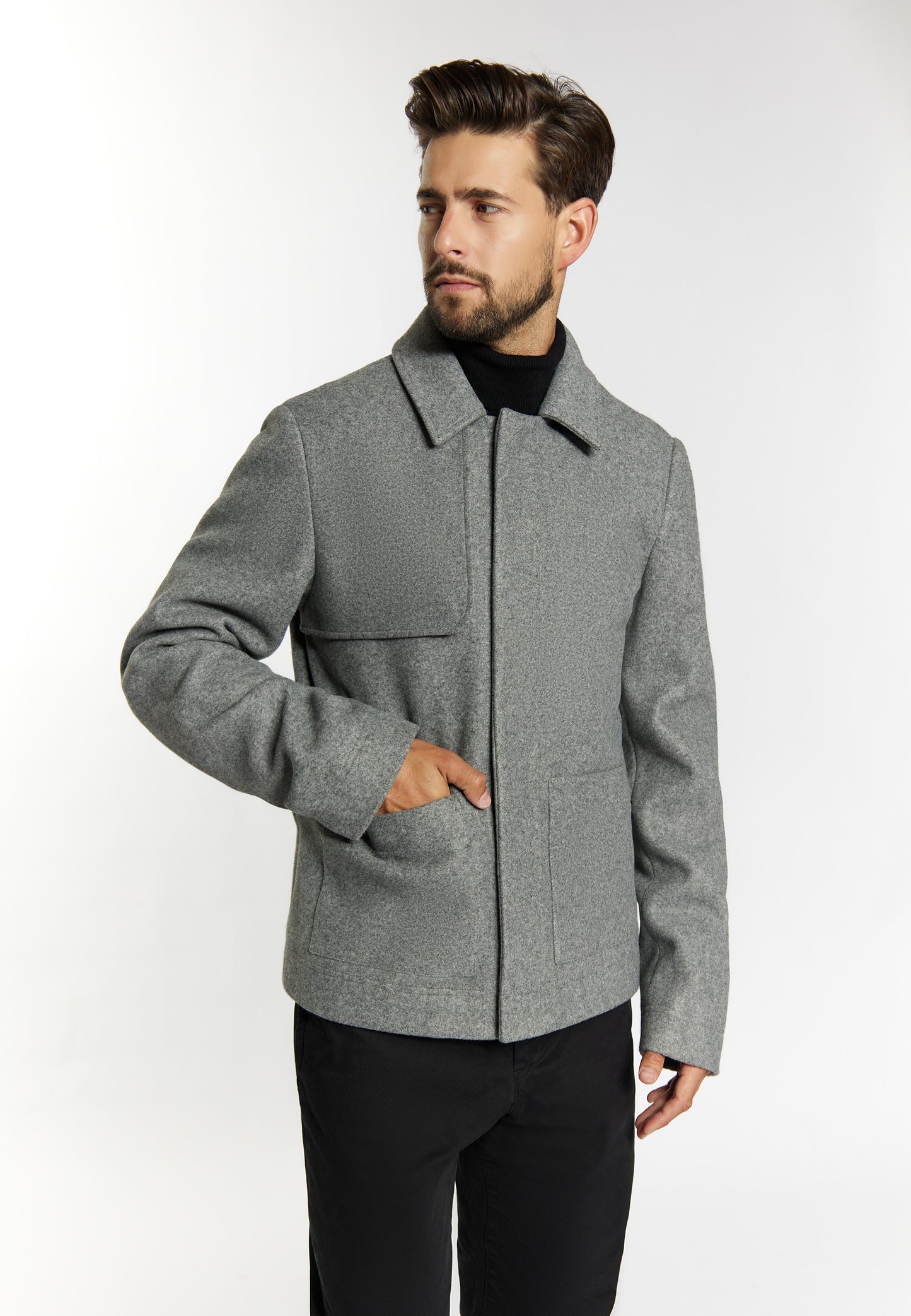Übergangsjacke in Wolloptik